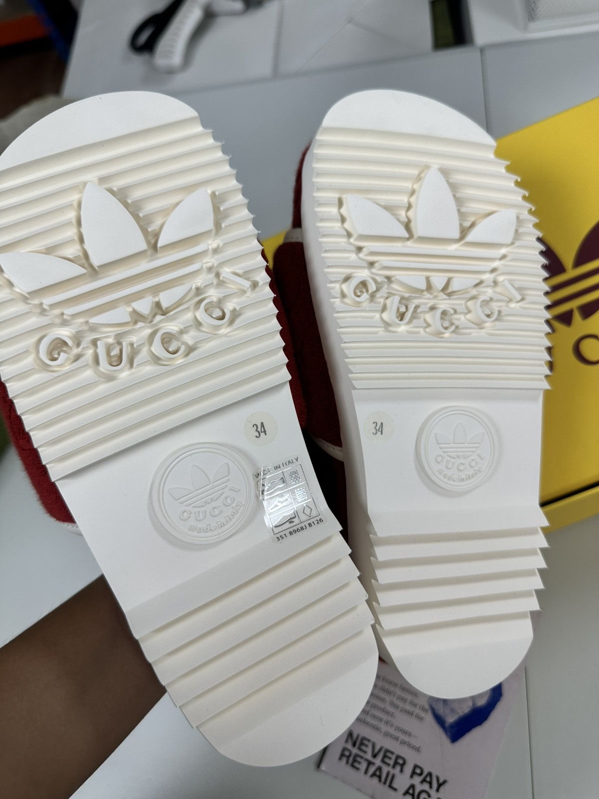 Gucci adidas x Gucci Monogram Slide Red (Women's) Size US 4 / IT 34 - 3 Thumbnail