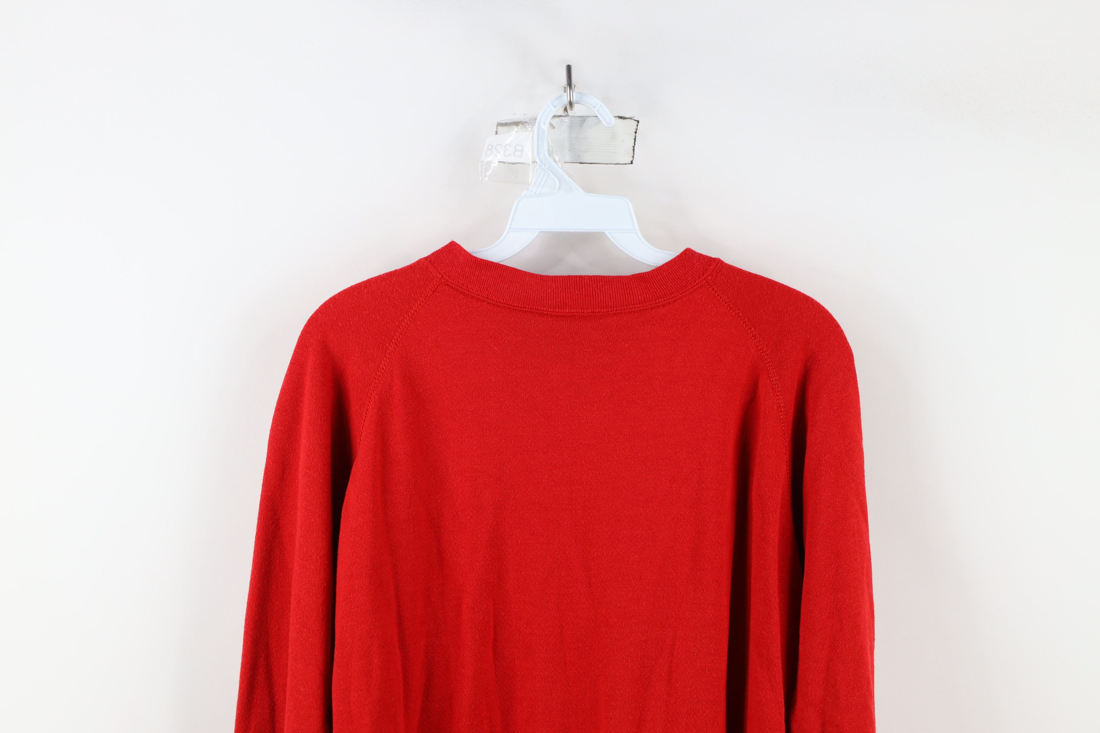 Vintage Vintage 70s 80s Streetwear Blank Raglan Sweatshirt Red USA Size XL / US 12-14 / IT 48-50 - 12 Thumbnail