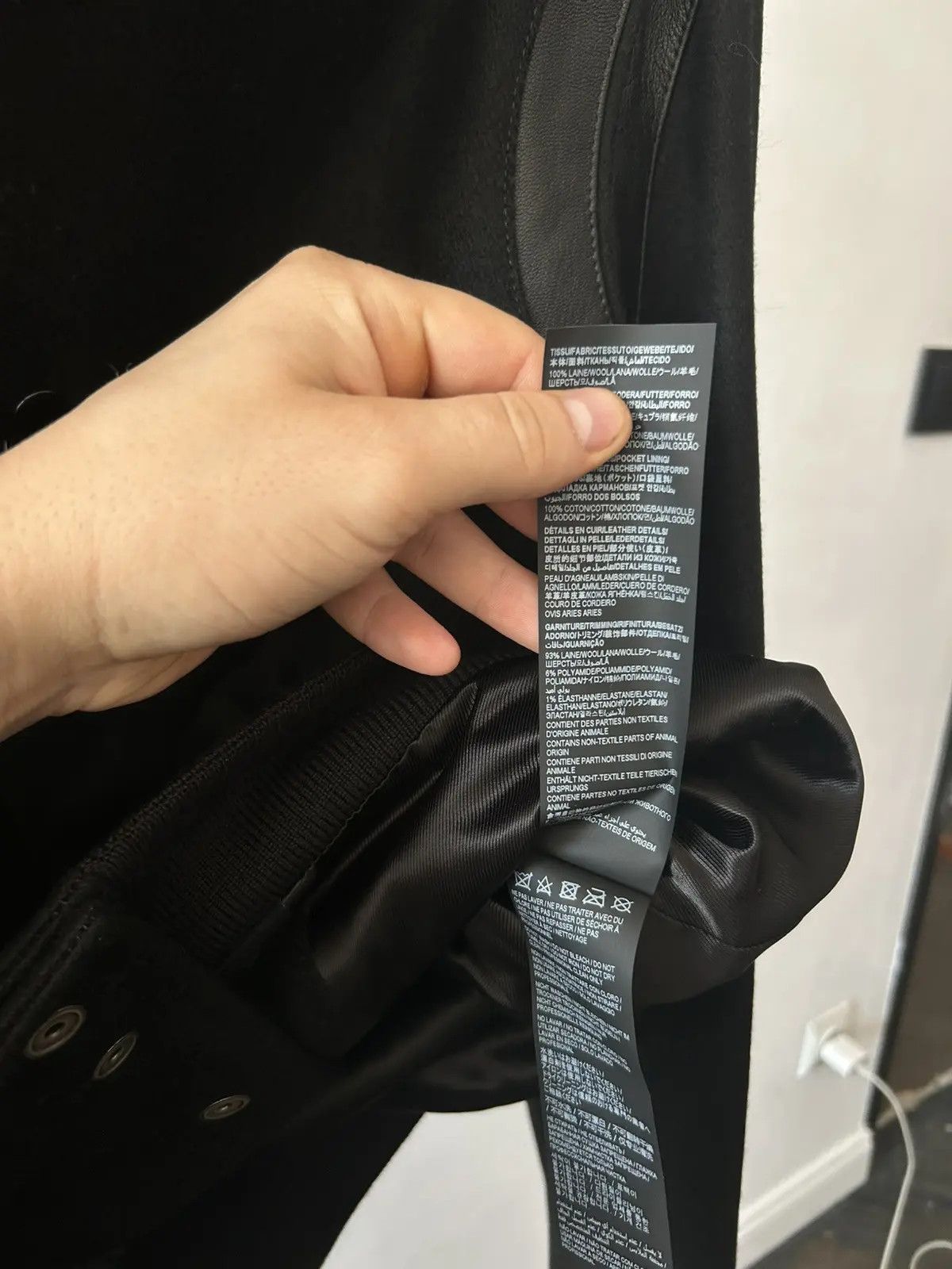 Sz 50 NWT Saint Laurent Teddy Wool Leather Varsity Jacket