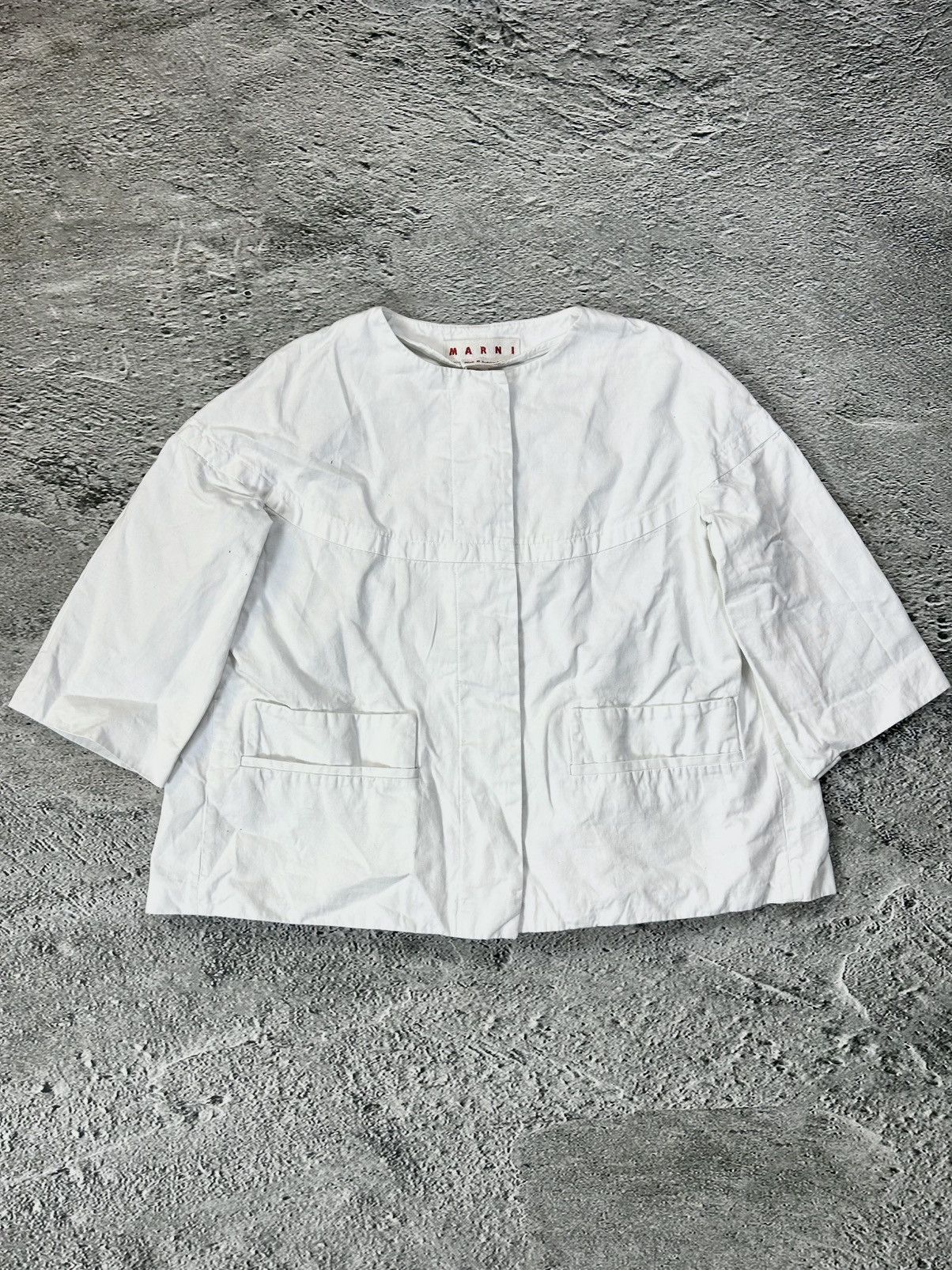Marni Marni jacket white boxy fit button up Size M / US 6-8 / IT 42-44 - 1 Thumbnail