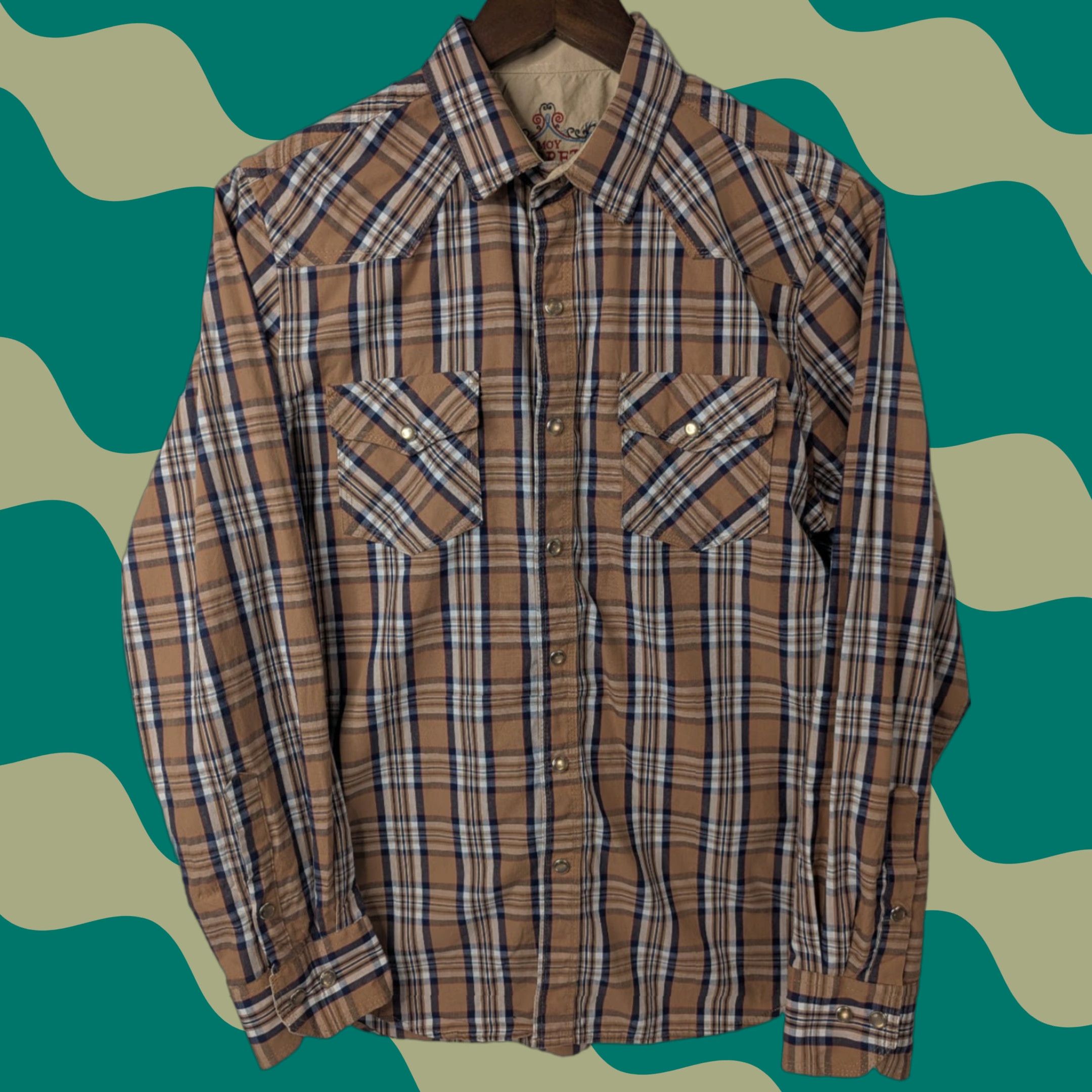 Vintage Moy Ferreti Plaid Shirt Button-Up Cowboys Mens Size S Brown Cotton Long Sleeve Pearl Snap Size US S / EU 44-46 / 1 - 1 Thumbnail