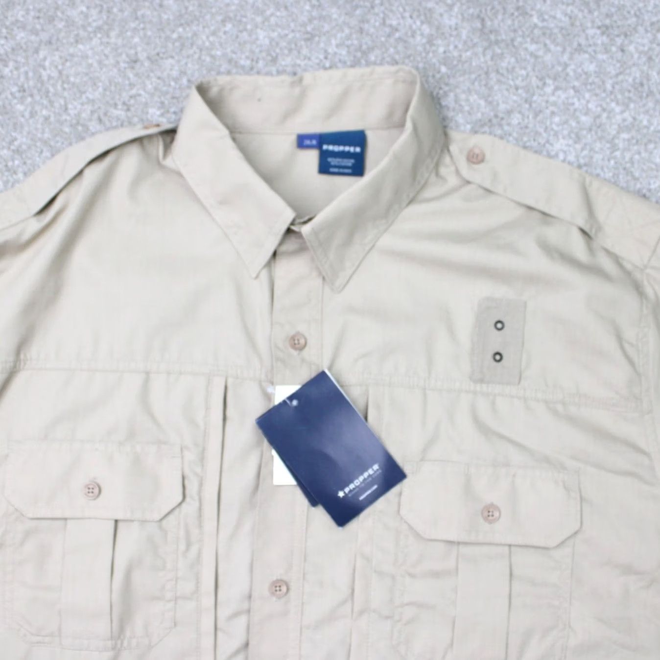 Propper Propper Shirt Mens 2XL Beige Button-Up Long Sleeve Casual Workwear Navy? Size US XXL / EU 58 / 5 - 6 Thumbnail