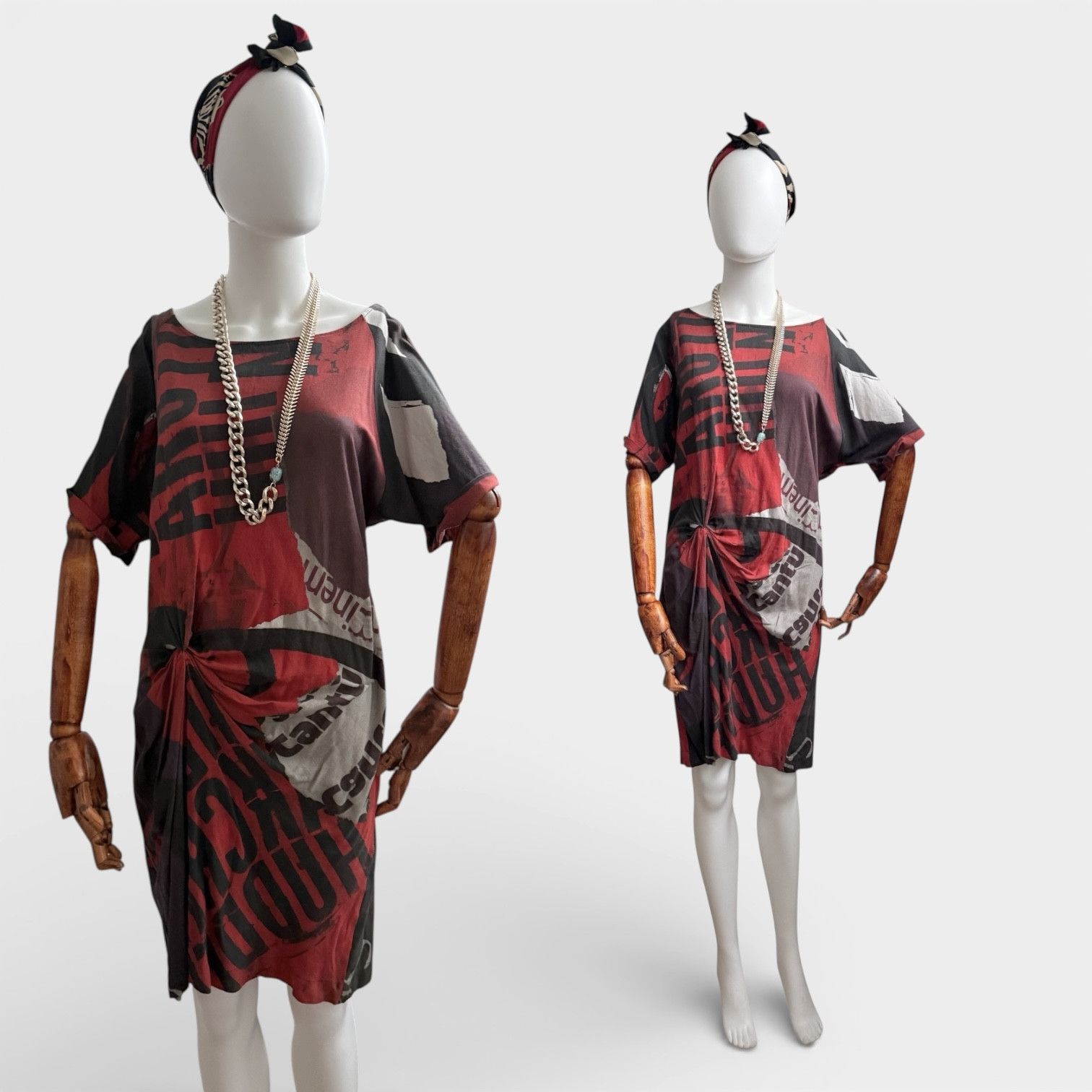 Desigual Desigual Dress Newspaper Print Y2K Size L / US 10 / IT 46 - 9 Thumbnail