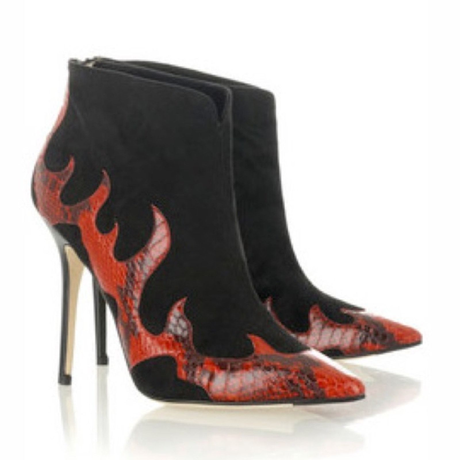Jimmy Choo Jimmy Choo VTG Fire Flames Snakeskin Pointed Toe Ankle Boots Size US 5.5 / IT 35.5 - 2 Thumbnail