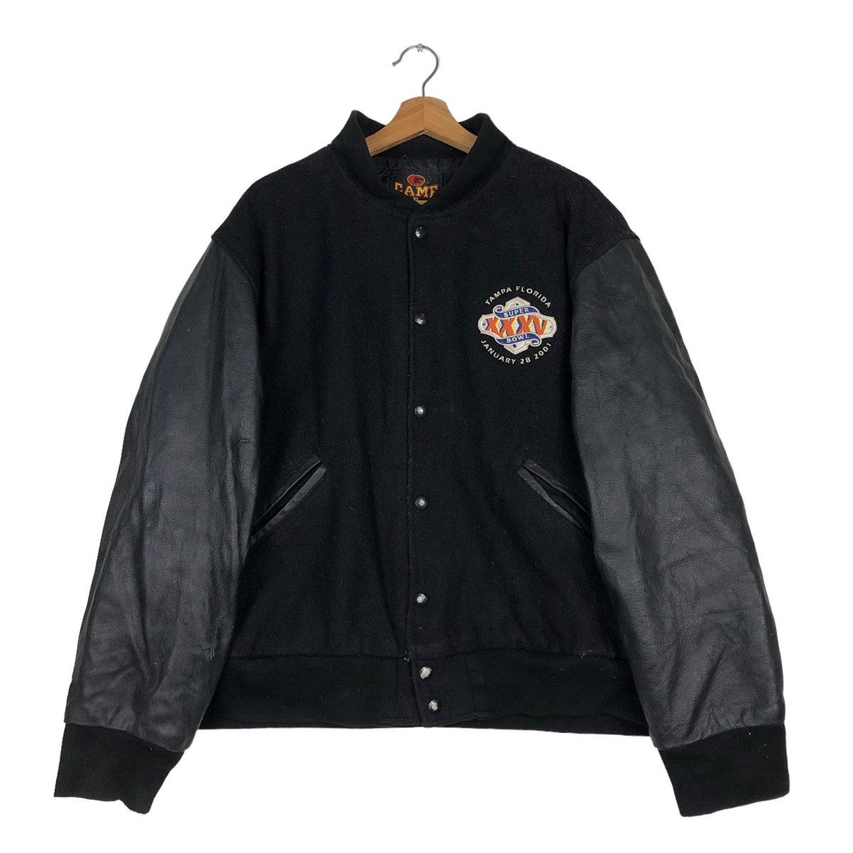 Japanese Brand 🔥Vintage Bomber Leather Jacket GAME Made in USA Sportswear Size US XL / EU 56 / 4 - 1 Thumbnail
