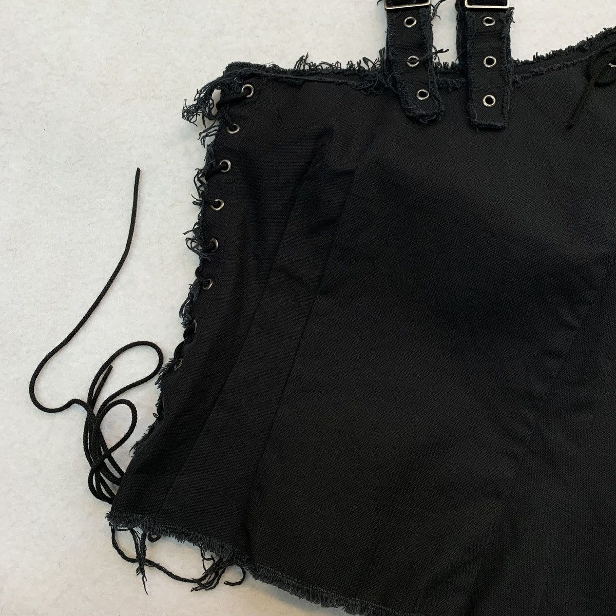 Other 2000s B.P.N (Black Peace Now) Canvas Bondage Corset Top Size M / US 6-8 / IT 42-44 - 5 Thumbnail
