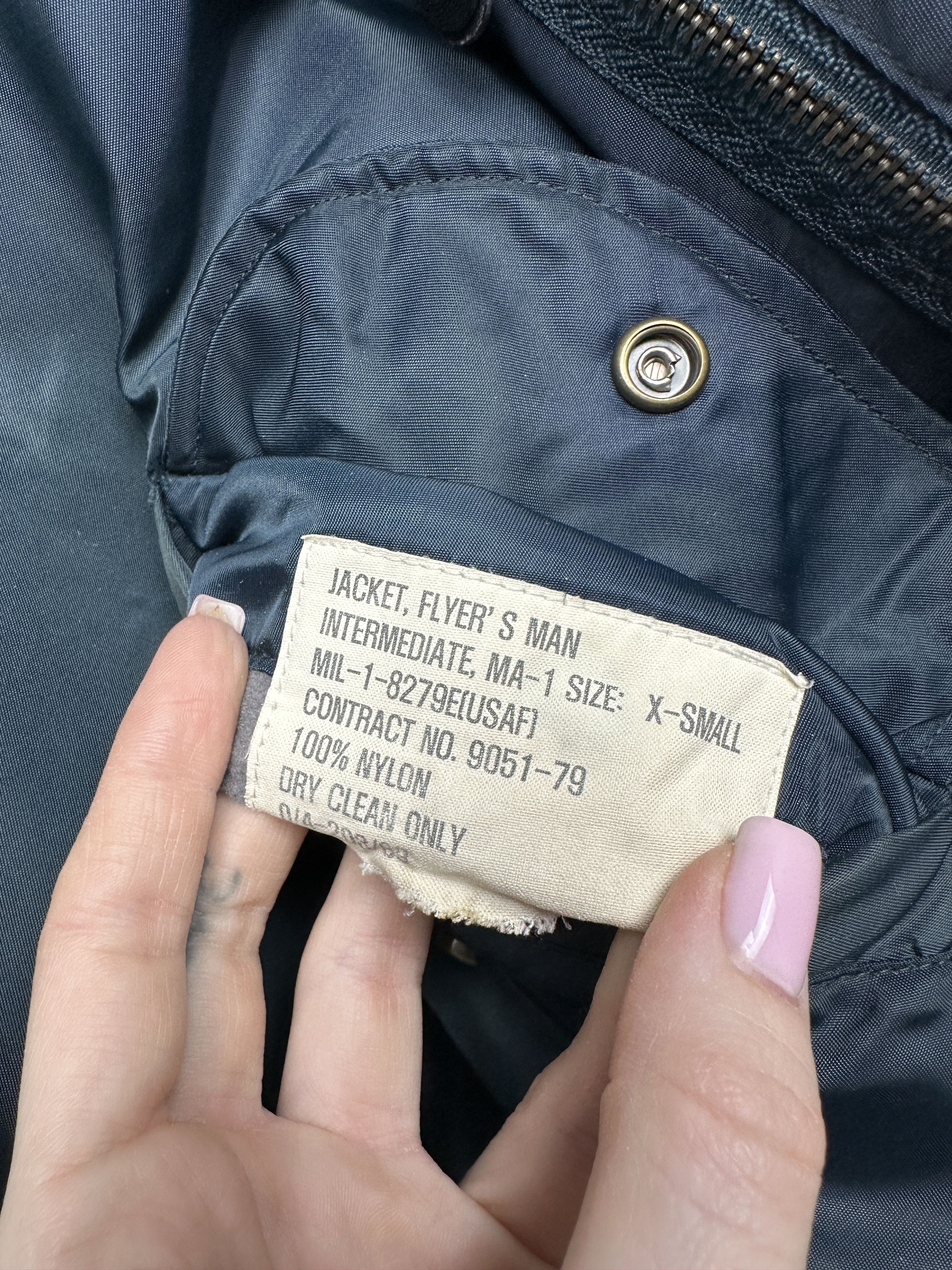 Vintage 90s Vintage MA1 Pilot Nylon Bomber Air Force Jacket Size US XS / EU 42 / 0 - 6 Thumbnail