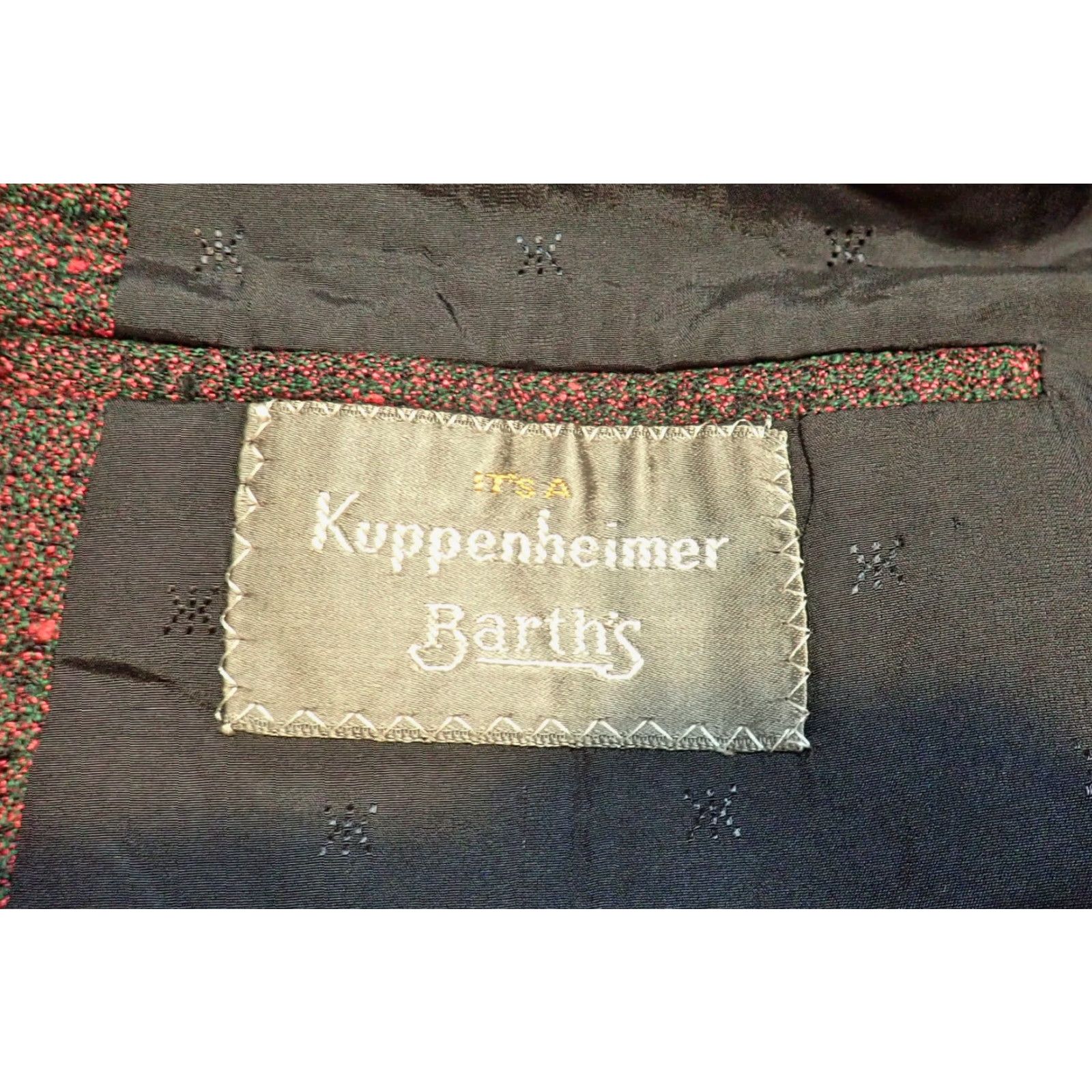Vintage VINTAGE Kuppenheimer Blazer Mens 40 Red Black Green Check Plaid Wool 2-Button Blazer Size 40R - 7 Thumbnail