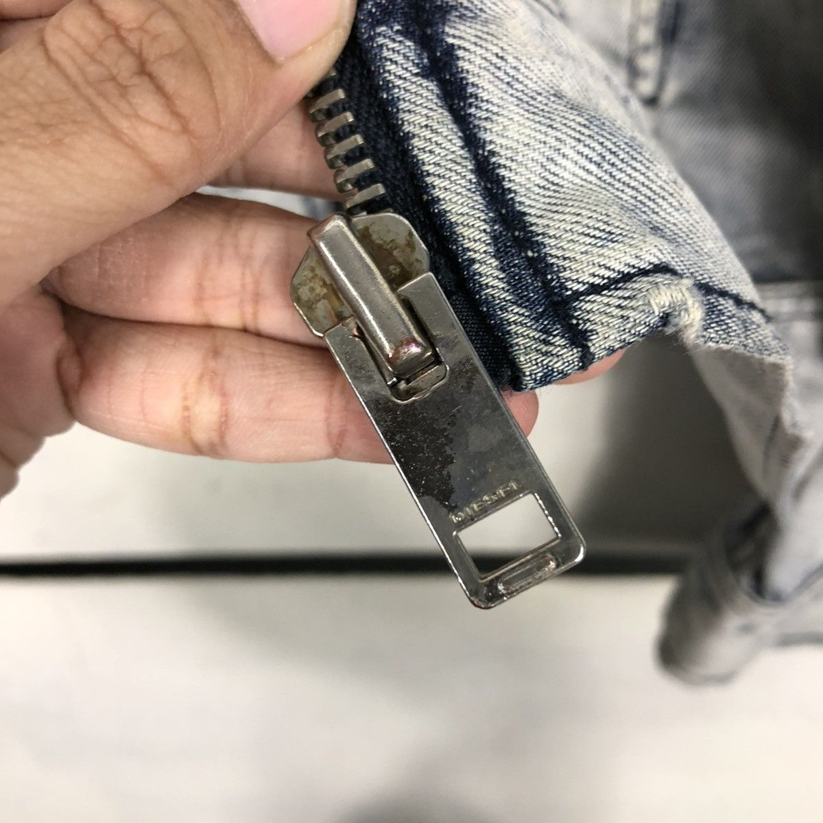 Diesel 🔥VINTAGE DENIM BIKER JACKET DIESEL ACID WASH DESIGN Size US M / EU 48-50 / 2 - 18 Thumbnail