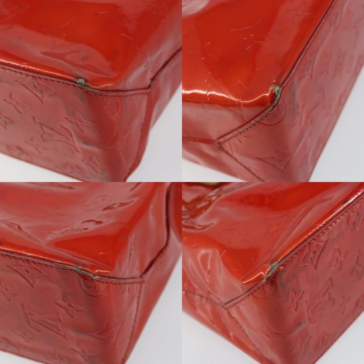 Louis Vuitton LOUIS VUITTON Monogram Vernis Reade PM Hand Bag Red Rouge Size ONE SIZE - 10 Thumbnail
