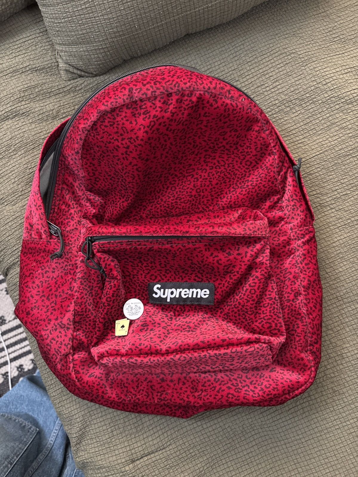 Supreme Supreme FW25 Tan Leopard Velvet Backpack | Grailed