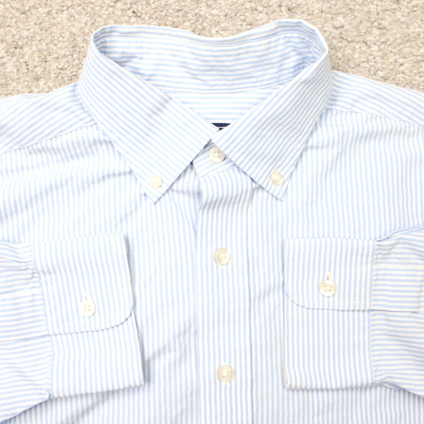 Vineyard Vines Vineyard Vines Murray Shirt Mens Large Blue/White Striped Long Sleeve Cotton Button-Up Shirt Size US L / EU 52-54 / 3 - 2 Thumbnail