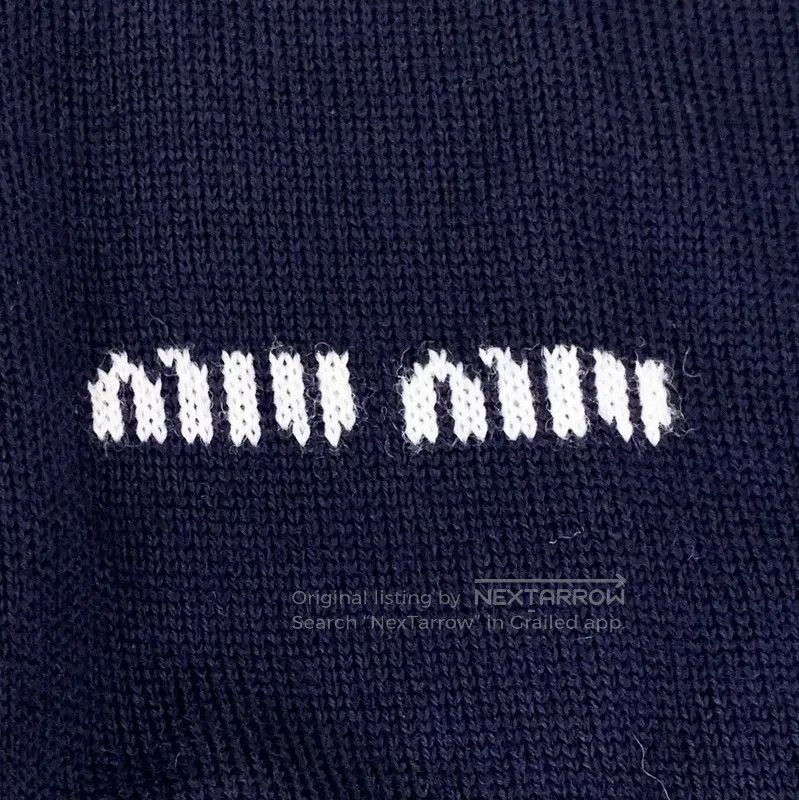 Miu Miu Miu Miu Women's Navy Wool Pullover Sweater . Size S / US 4 / IT 40 - 5 Thumbnail