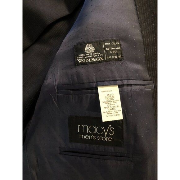 Calvin Klein calvin klein men's navy 100%wool 2pc suit 44R pants: 38/30 Size 44R - 6 Thumbnail