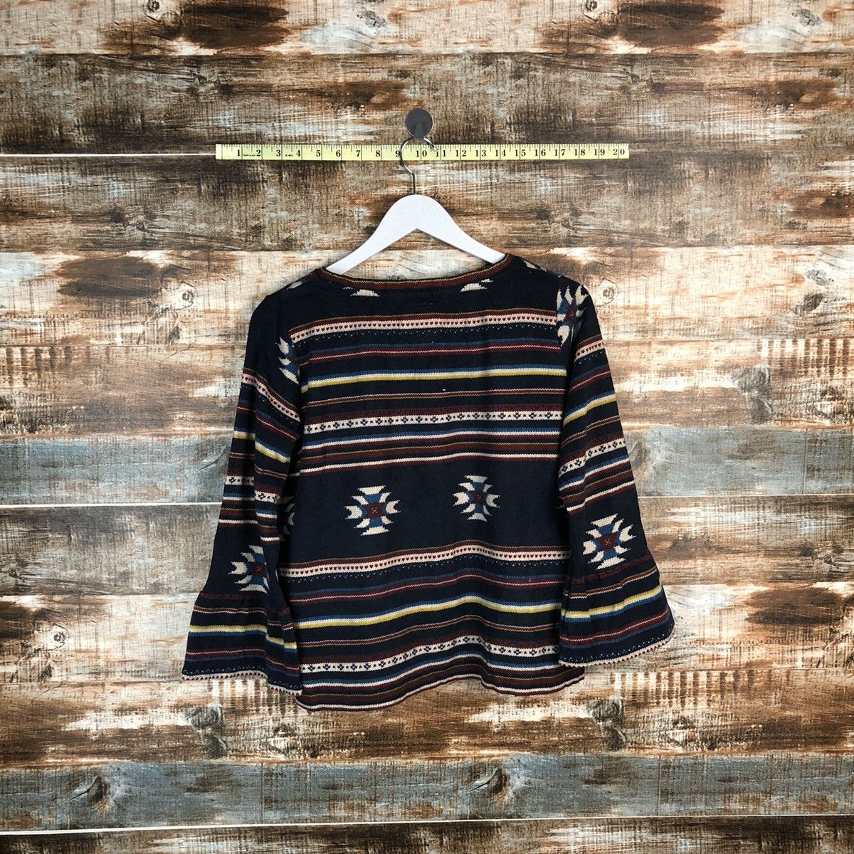 Vintage Jeansis navajo stripe Dark Blue Knitwear #A1765 Size S / US 4 / IT 40 - 11 Thumbnail