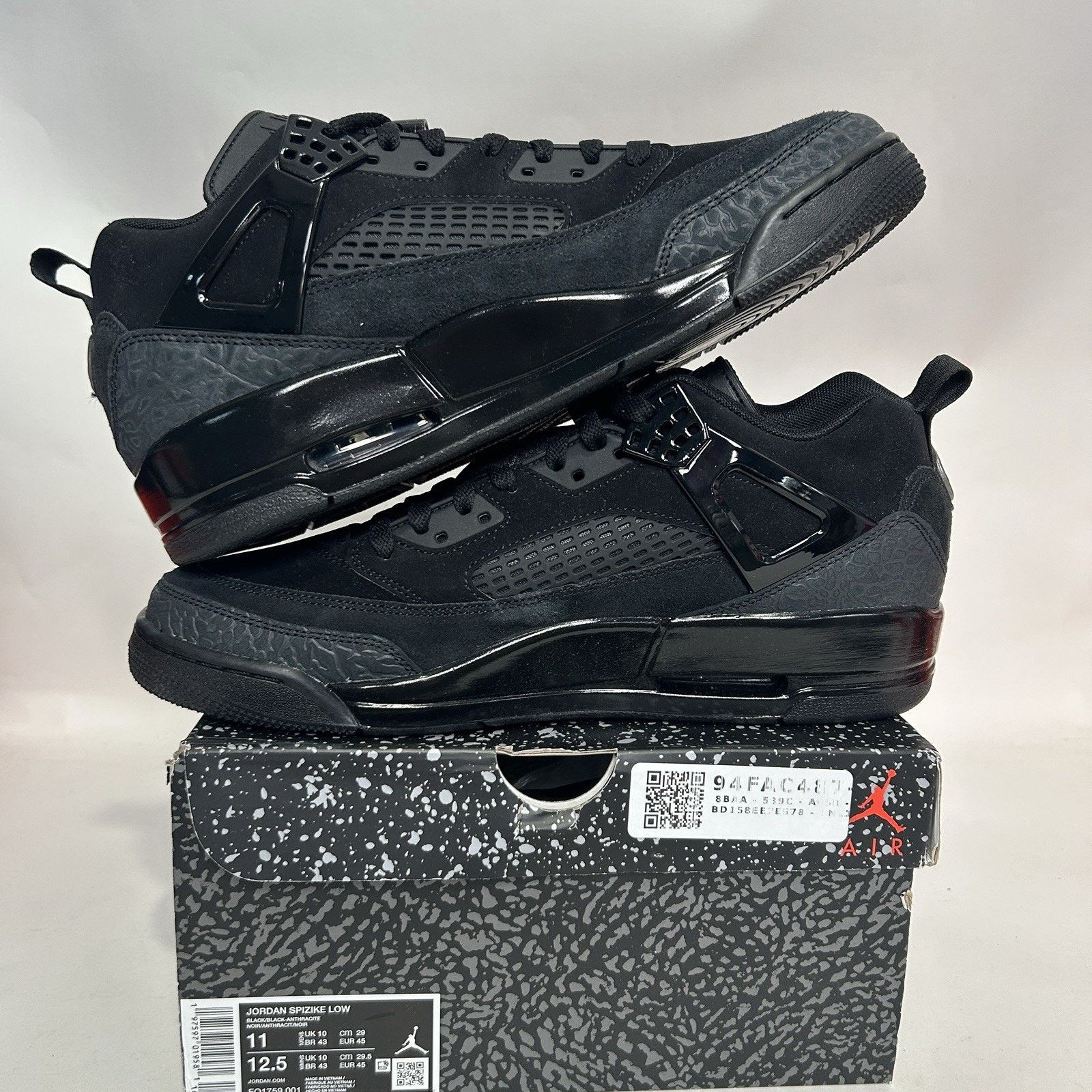 Nike Nike Air Jordan Spizike Low “Black Cat” FQ1759-001 Size US 11 / EU 44 - 3 Thumbnail