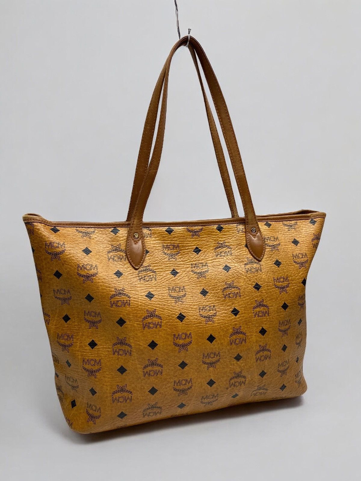 MCM MCM Visetos Tote Bag Cognac Brown Monogram Leather Bag Size ONE SIZE - 2 Thumbnail