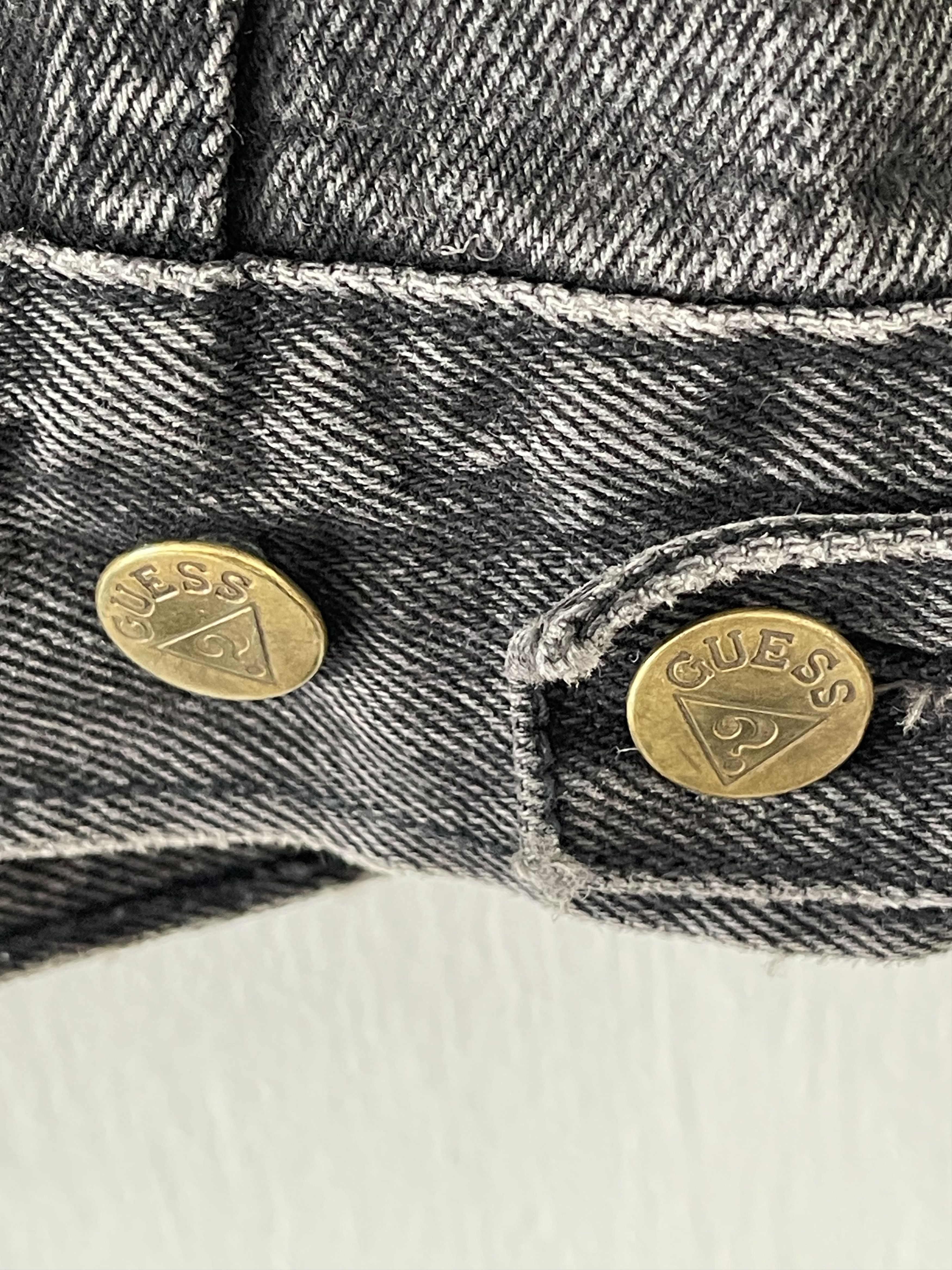 Guess × Vintage VINTAGE GUESS DESTROYED BLACK DENIM JACKET Size US L / EU 52-54 / 3 - 16 Thumbnail