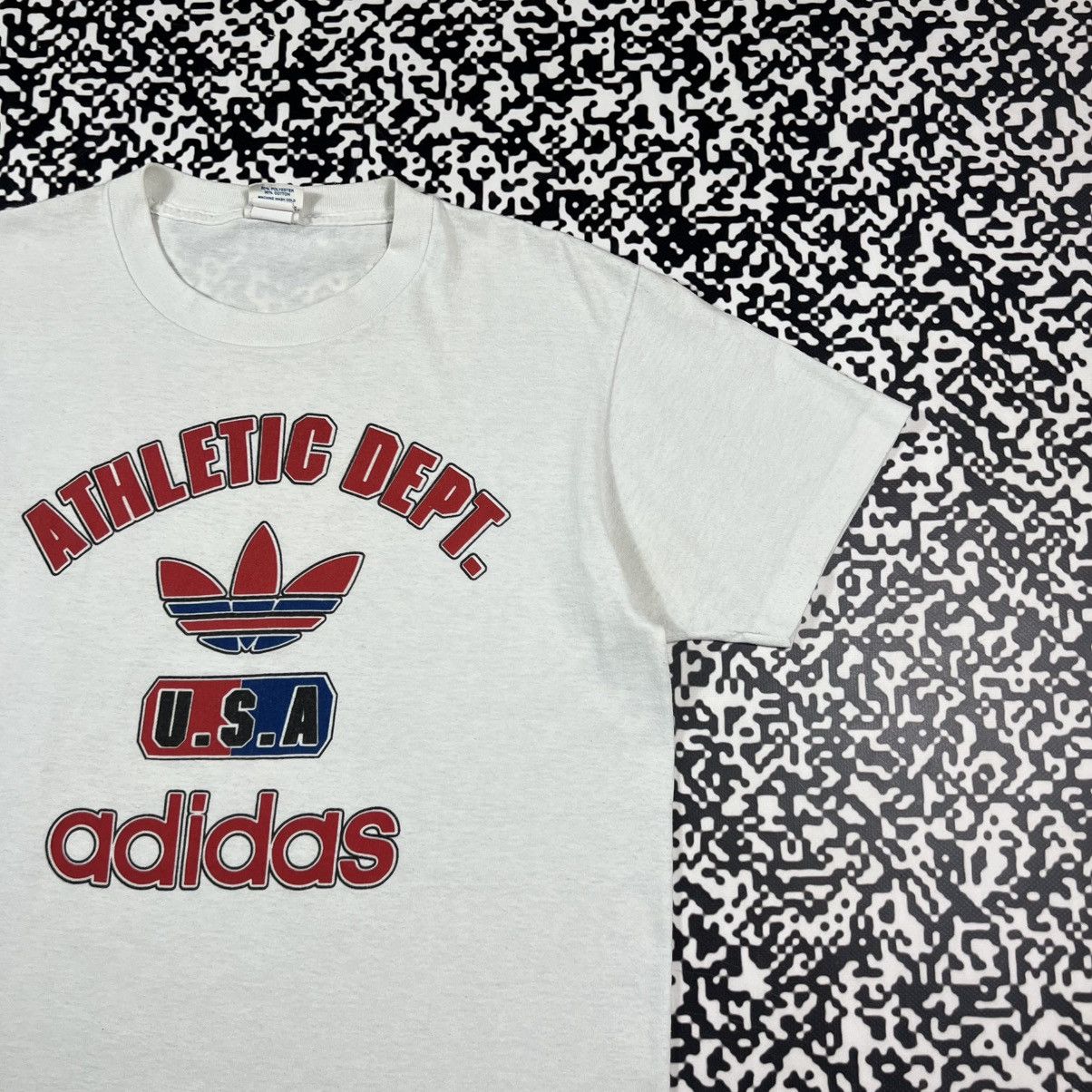 Adidas Vintage 90s Adidas USA Athletic Dept Retro Sport T-shirt Size US M / EU 48-50 / 2 - 5 Thumbnail