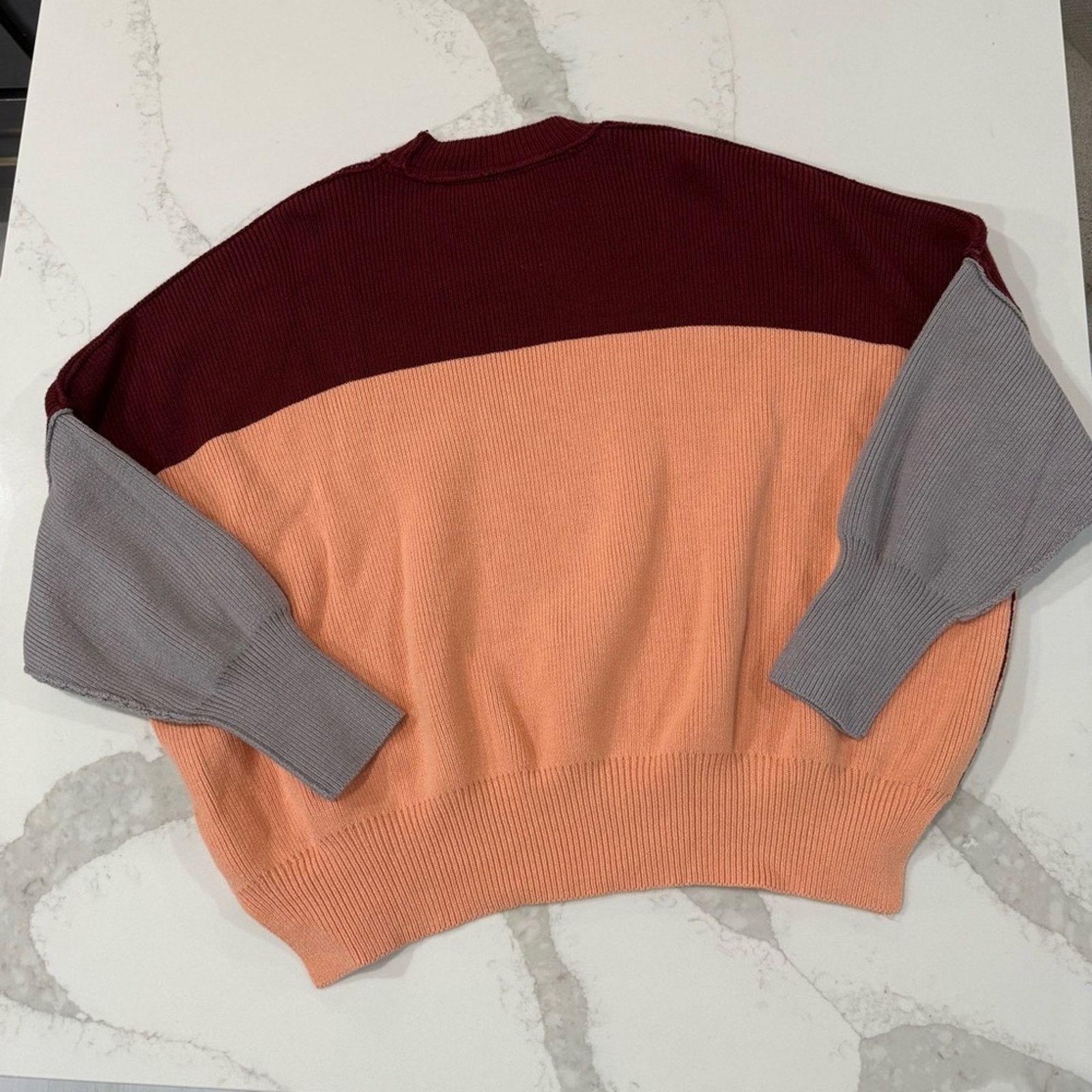 Free People Free People Easy Street Oversize Sweater ColorBlock Womens S Size S / US 4 / IT 40 - 13 Thumbnail