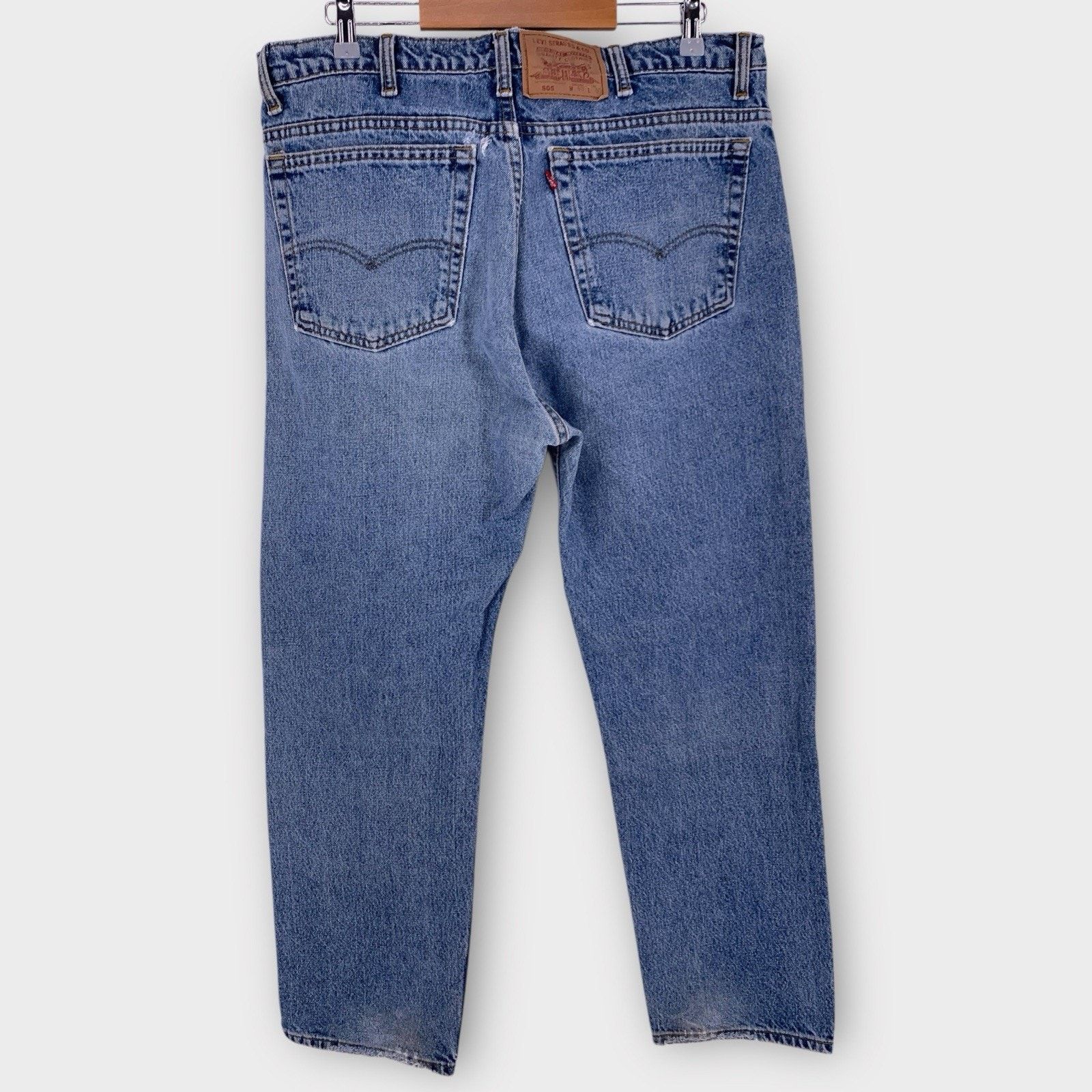 Levi's VTG Levi’s 550 Jeans 39x30 Blue Relaxed Fit Tapered *HOLES* Size US 39 - 3 Thumbnail