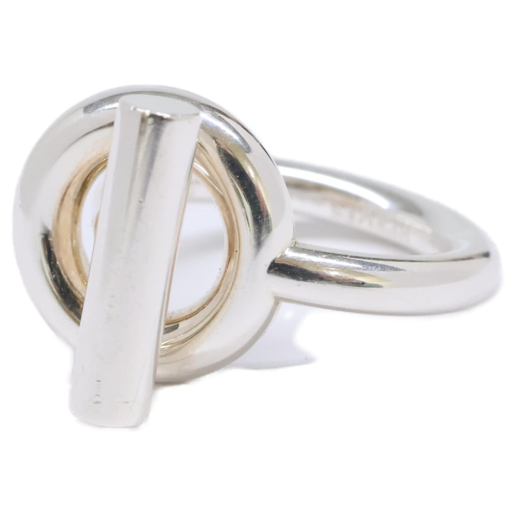 Hermes HERMES Ag925 Echappé MM Ring, Size 50, Silver, Women's Size ONE SIZE - 1 Thumbnail