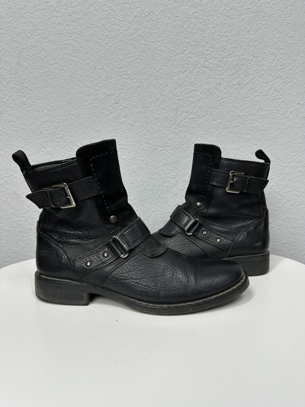 Ecco AS 98 Vibe Artisan Black Leather Side Zip Ankle Biker Boots Size US 9 / EU 42 - 4 Thumbnail