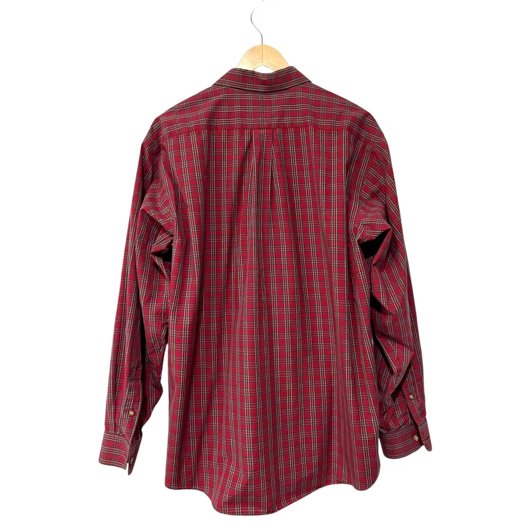 Vintage L.L.Bean Shirt Button Up Mens L Reg Red Plaid Long Sleeve Wrinkle Resistant Size US L / EU 52-54 / 3 - 3 Thumbnail