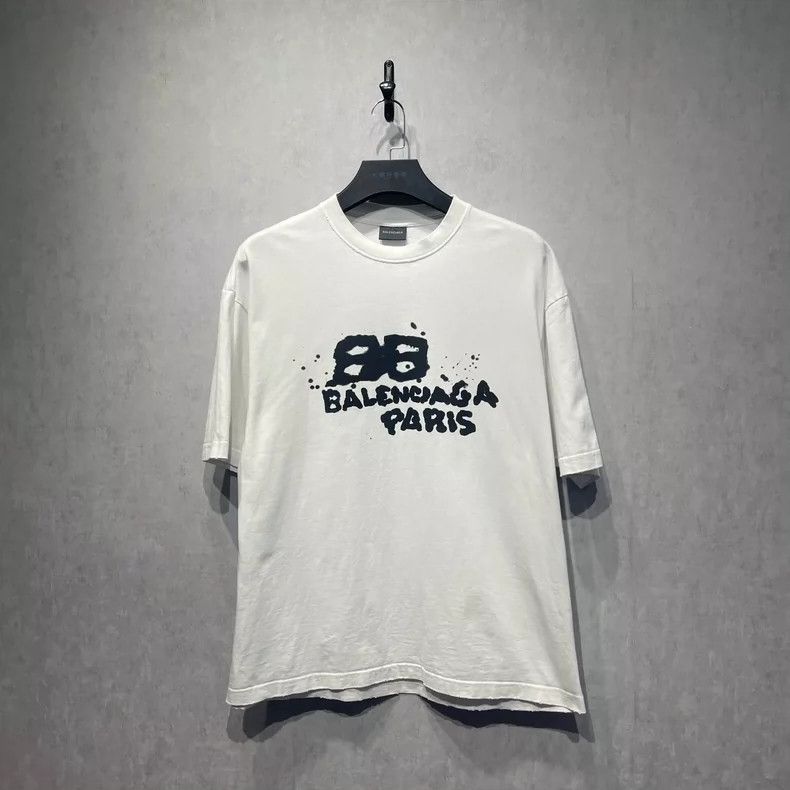 Balenciaga Balenciaga Double b ink-jet logo printed short sleeves Size US L / EU 52-54 / 3 - 1 Thumbnail