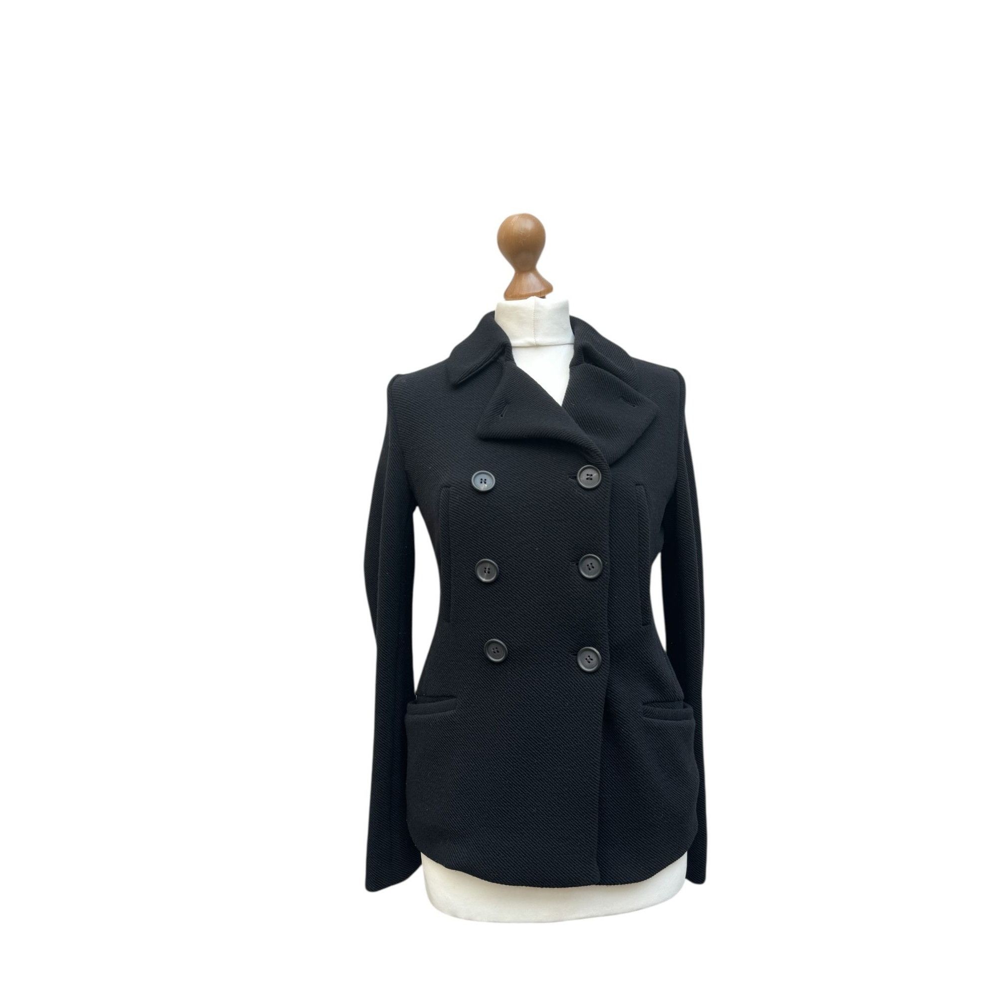Miu Miu Black Wool Double-Breasted Jacket Size M / US 6-8 / IT 42-44 - 1 Thumbnail