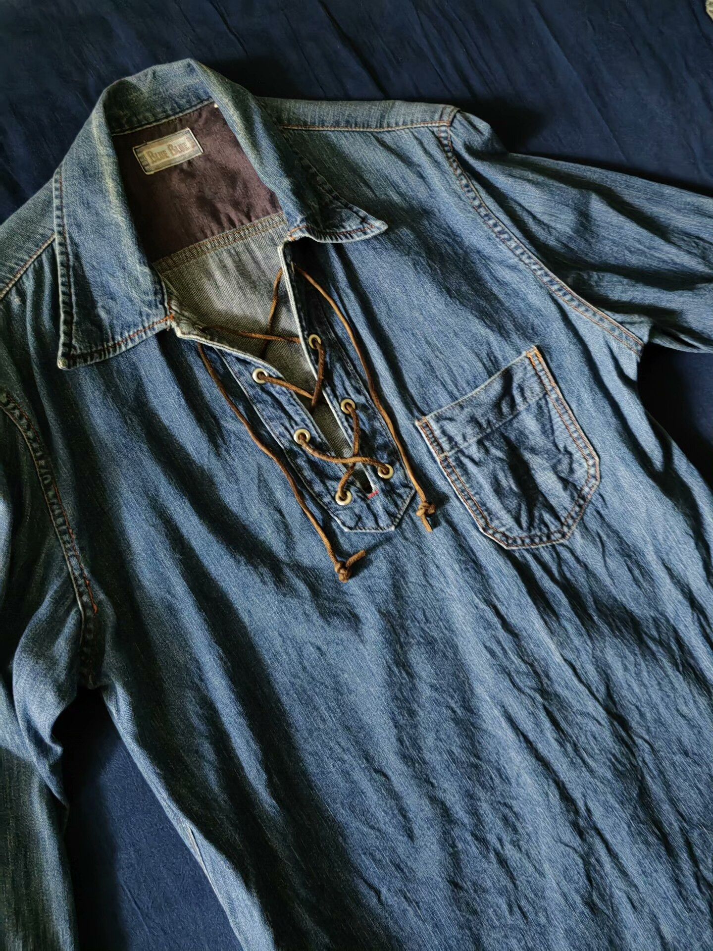 Blue Blue Japan BlueBlue Indigo Vintage Men's Shirt Size US L / EU 52-54 / 3 - 1 Thumbnail