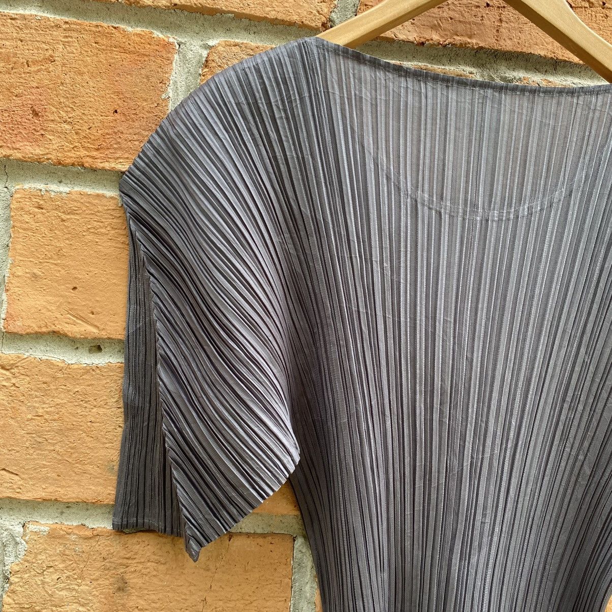 PLEATS PLEASE Charcoal Pleated Sculpted Top