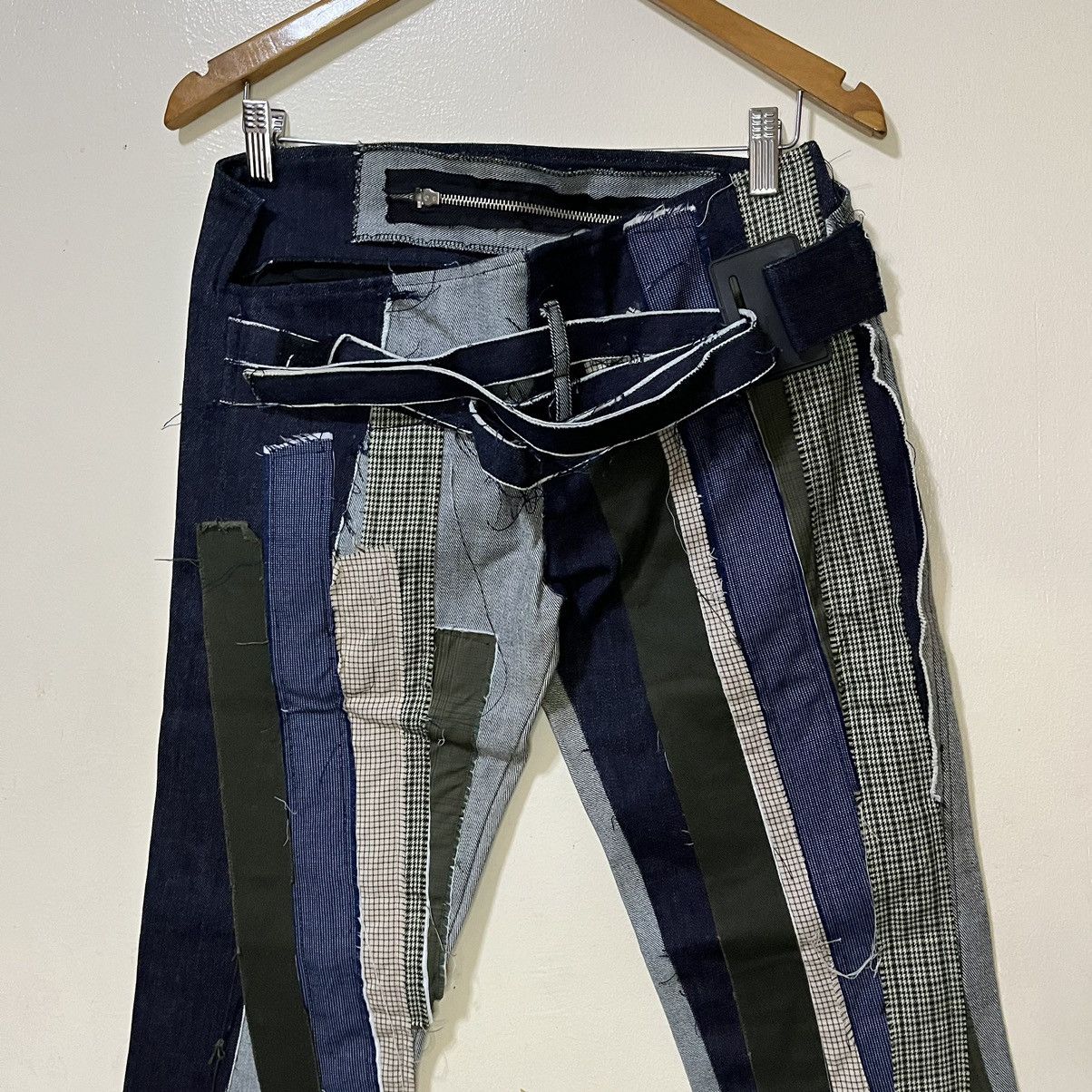 Japanese Brand MEP APOSTROPHE (T) ME PATCHWORK FLARED UNCLE ZIP DENIM PANTS Size US 32 / EU 48 - 2 Thumbnail