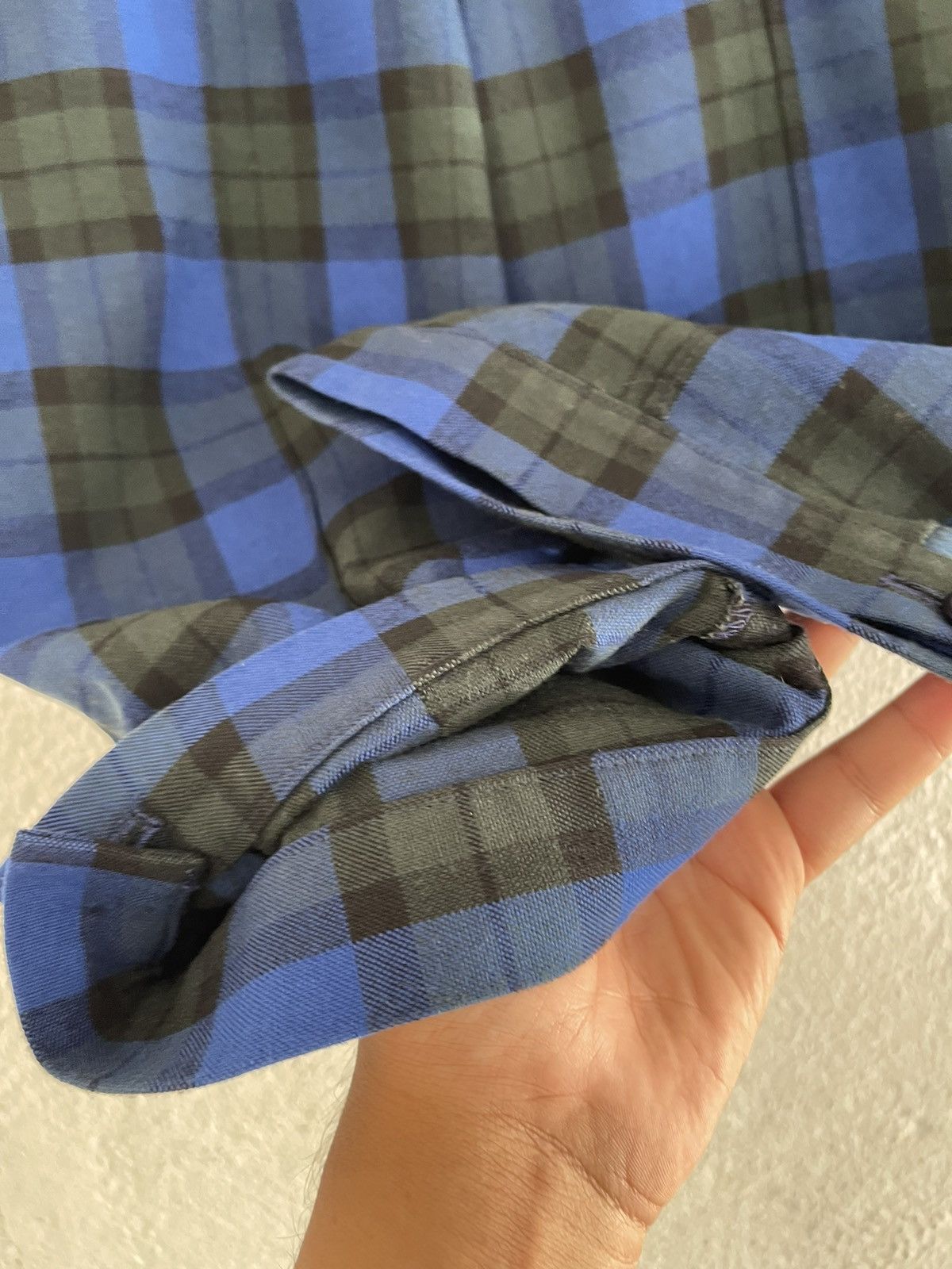 Issey Miyake × Japanese Brand × Le Grande Bleu (L.G.B.) Sunao Kuwahara Plaid Checkered Blue Pants Size US 30 / EU 46 - 6 Thumbnail