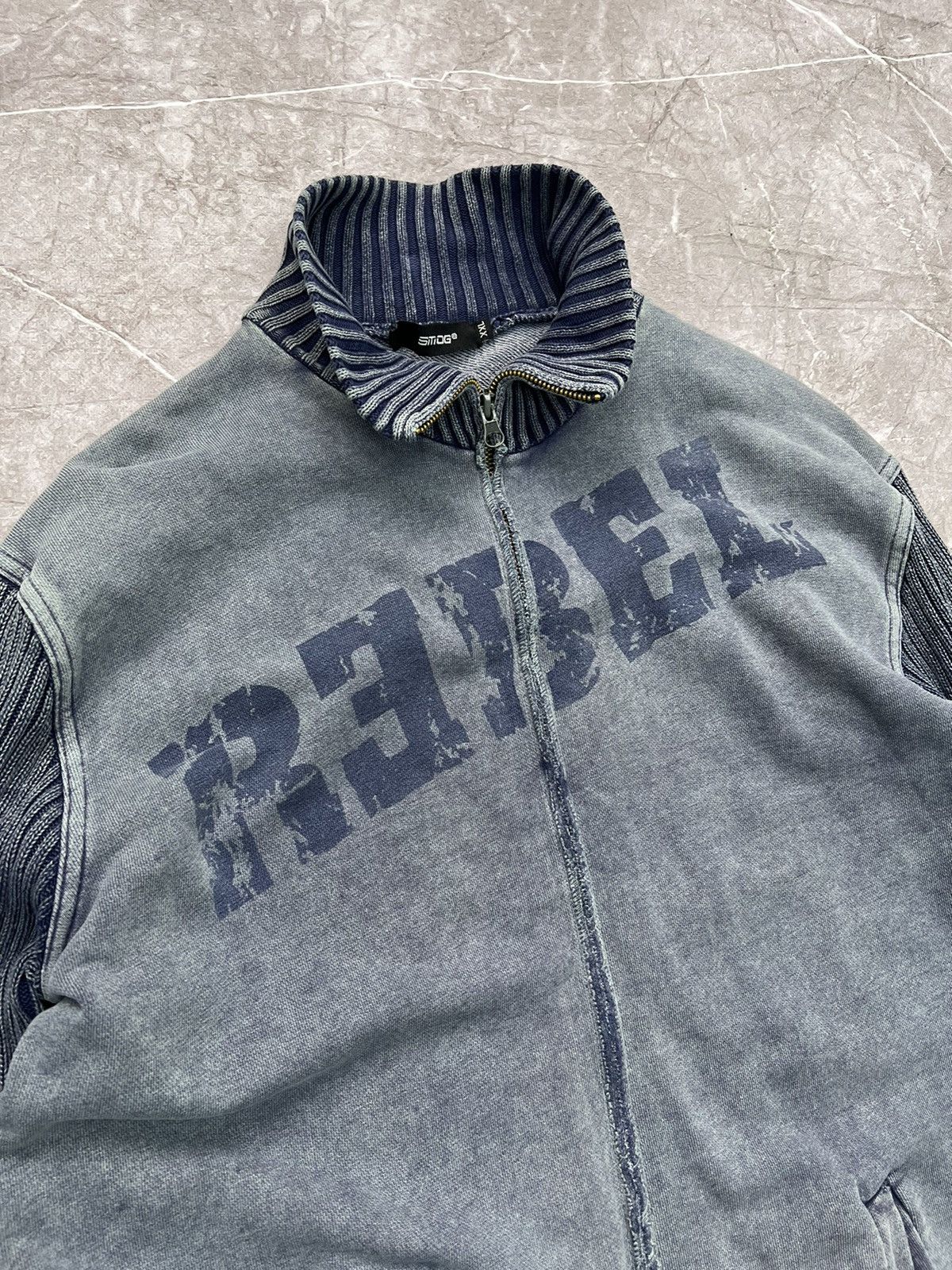 Hysteric Glamour × Vintage CRAZY WASHED MAISONMARGIELA Y2K STRIPED SWEATER Size US XL / EU 56 / 4 - 7 Thumbnail
