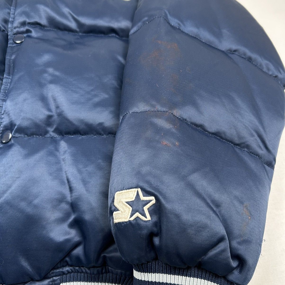 Starter Vintage 1990s Starter Dallas Cowboys Puffer Bomber Jacket Size US L / EU 52-54 / 3 - 4 Thumbnail