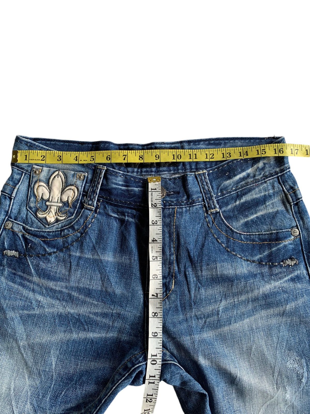 If Six Was Nine × Le Grande Bleu (L.G.B.) RED PEPPER JAPANES FADED & RUSTY PUNK STYLE DISTRESSED DENIM Size US 34 / EU 50 - 24 Thumbnail
