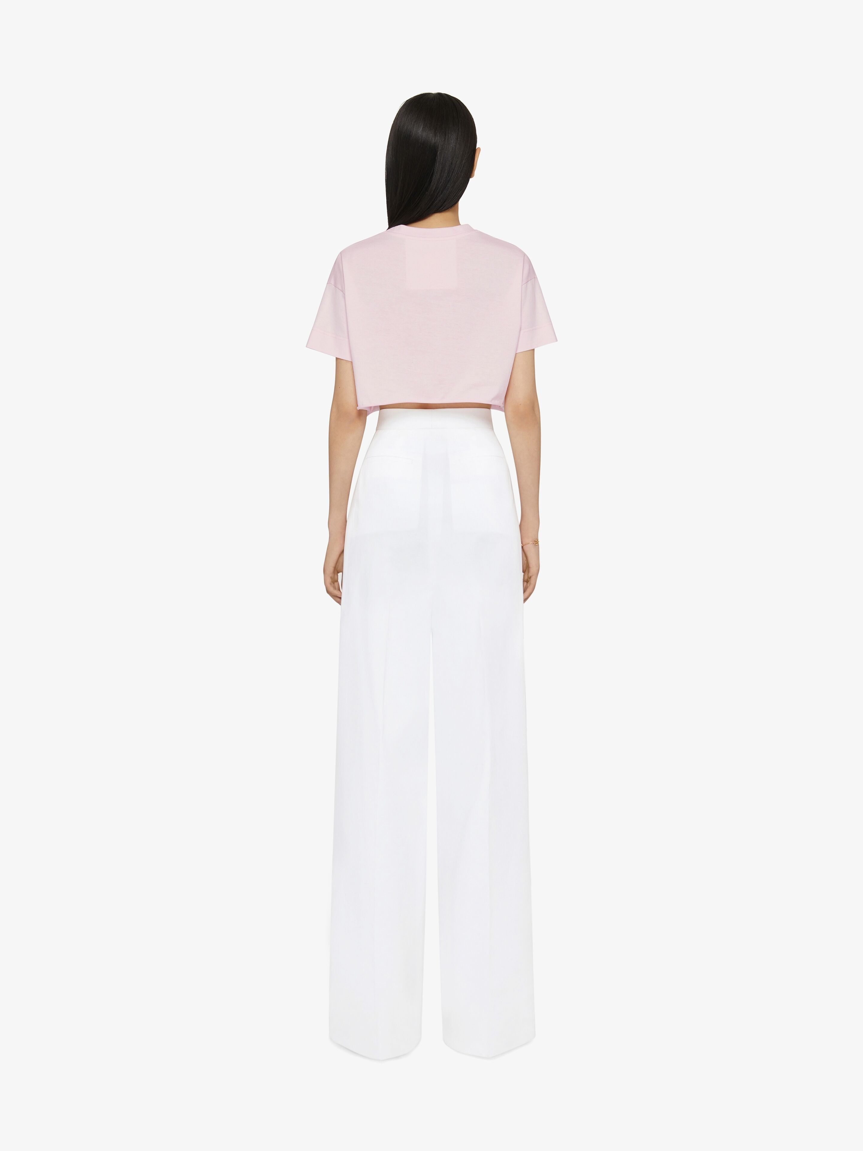 Givenchy o1w1db10326 Cropped T-Shirt in Pink Size M / US 6-8 / IT 42-44 - 4 Thumbnail