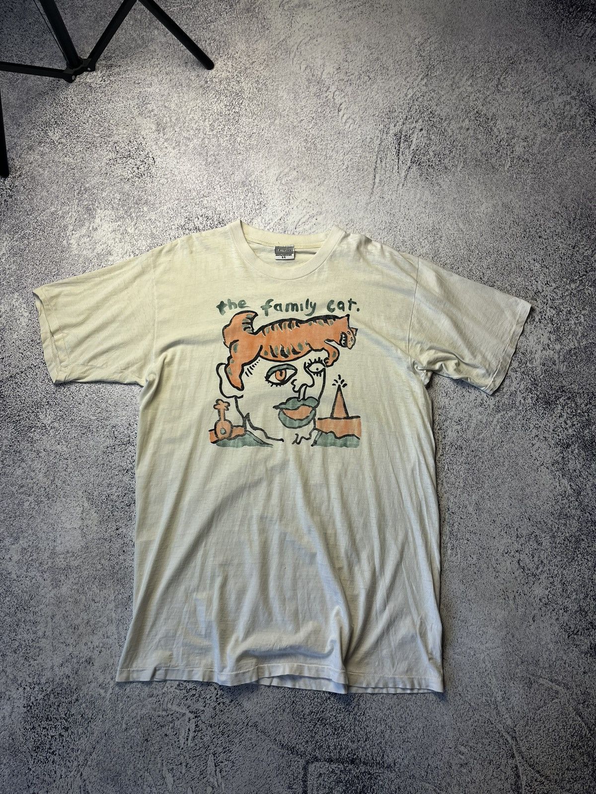 Vintage Vintage 1989 THE FAMILY CAT tom verlaine artwork t-shirts Size US XL / EU 56 / 4 - 5 Thumbnail