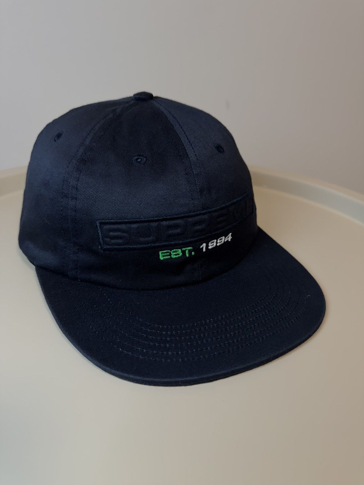 Supreme Supreme Embossed Logo 6-Panel Navy – Made in USA Size ONE SIZE - 1 Thumbnail
