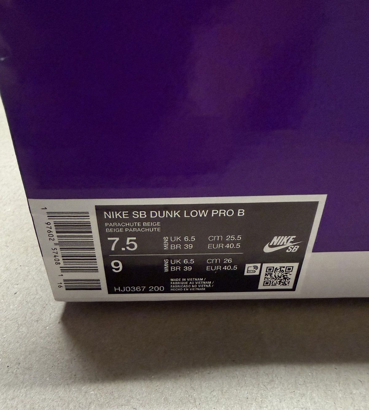 Nike Nike Dunk Low SB PRO B Parachute Beige men’s size 7.5 NEW! Size US 7.5 / EU 40-41 - 7 Thumbnail