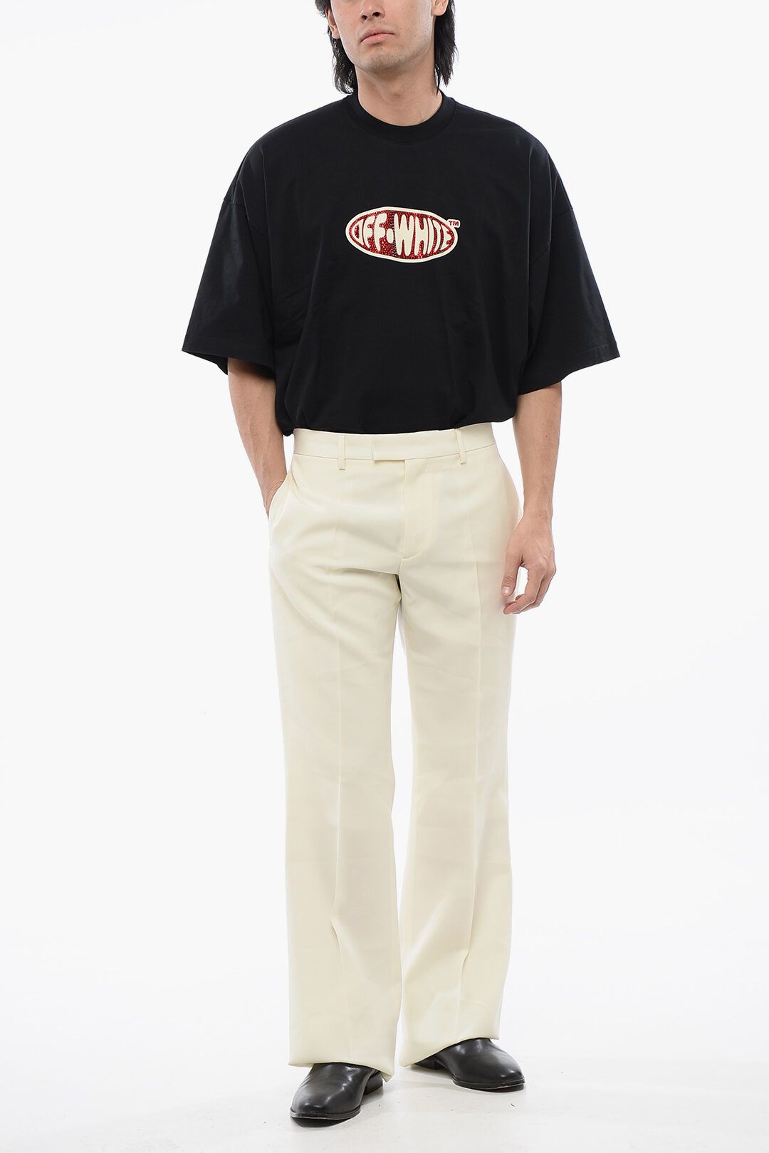 Off-White og1mm1025 Flare Fit Pant in Light Beige Size US 34 / EU 50 - 4 Thumbnail
