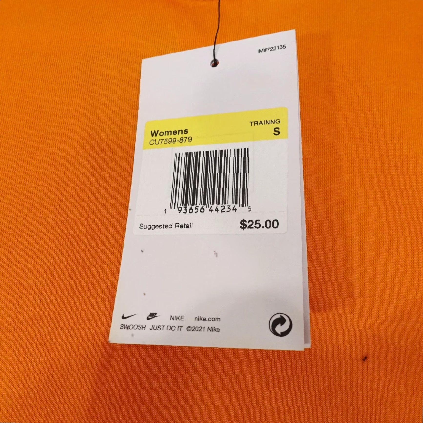 Nike Nike Shirt Womens Small Orange Dri-FIT Athletic Training Tee Lightweight CU7599-879 Size S / US 4 / IT 40 - 6 Thumbnail