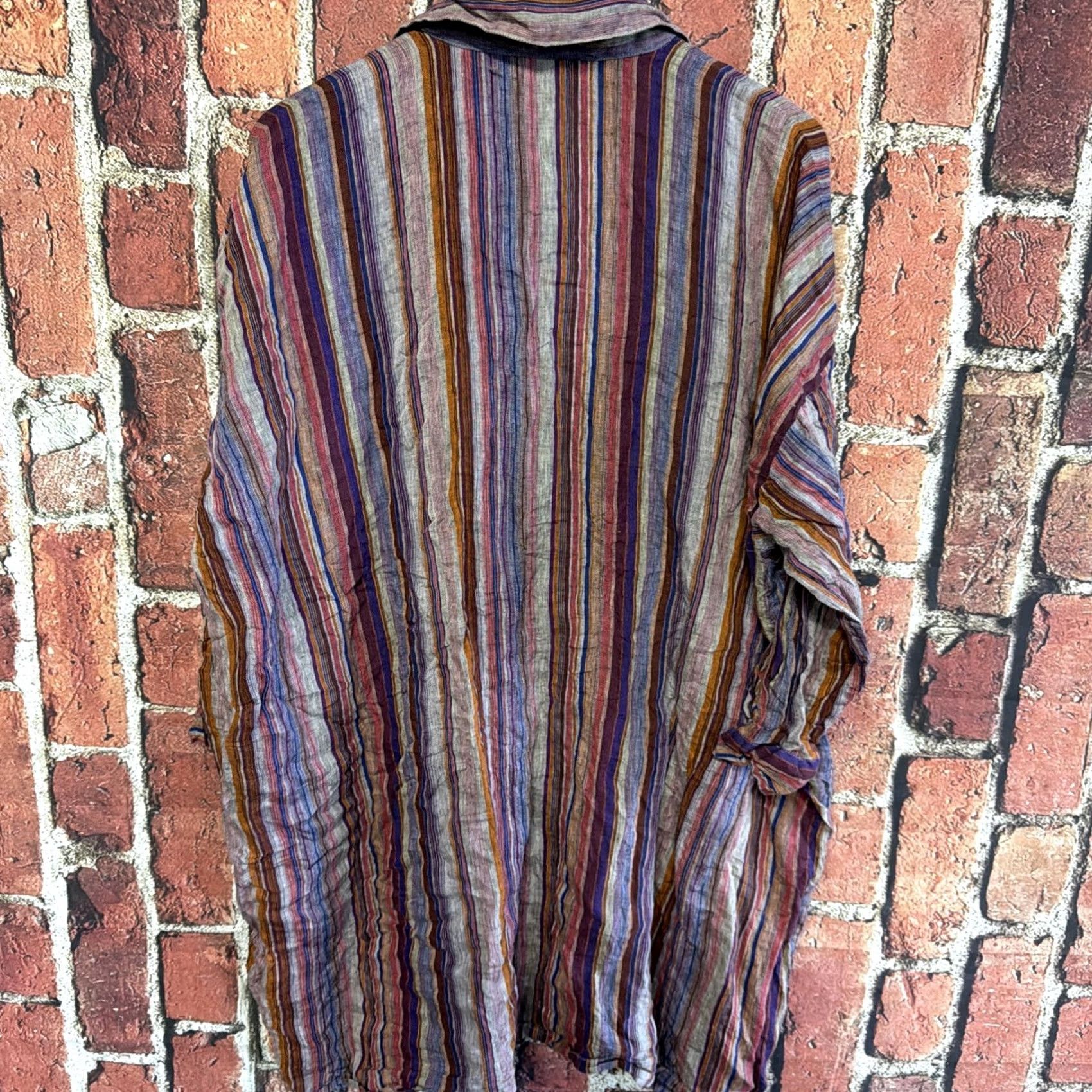 eskandar Eskandar Tunic Shirt Womens 0 100% Linen Striped Button-Up Casual Multicolor Size XS / US 0-2 / IT 36-38 - 3 Thumbnail
