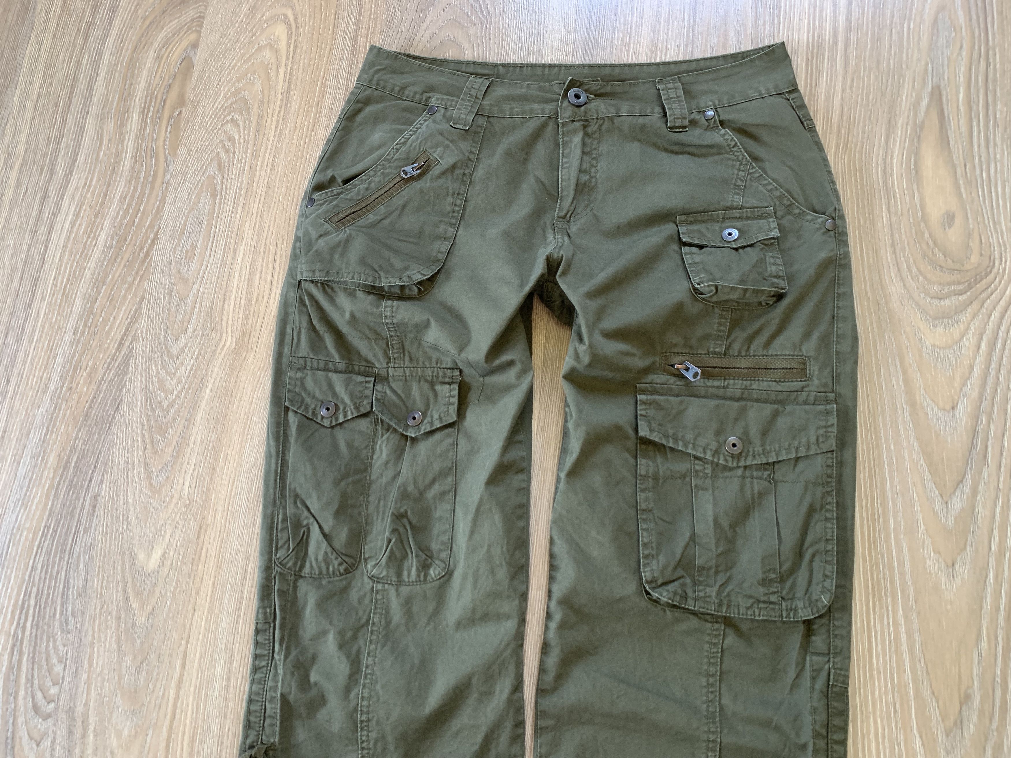 Japanese Brand Freebase Wear Vintage Multi Pocket Khaki Cargo Pants Size US 29 - 4 Thumbnail
