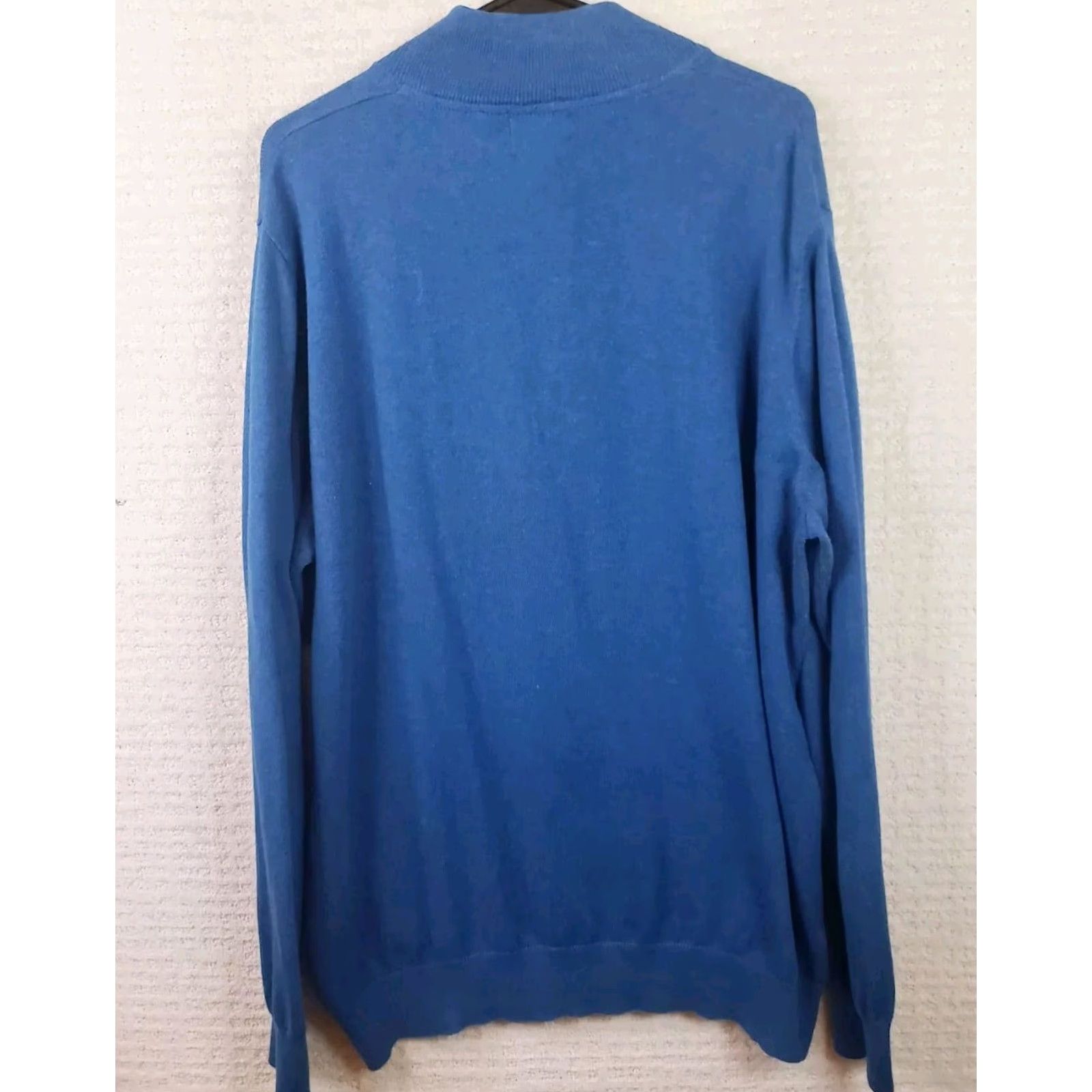 Vintage L.L.Bean Sweater Men's 1/4 Zip Mock Neck Size L Blue Cotton Cashmere Regular Fit Long Sleeve Size US L / EU 52-54 / 3 - 5 Thumbnail