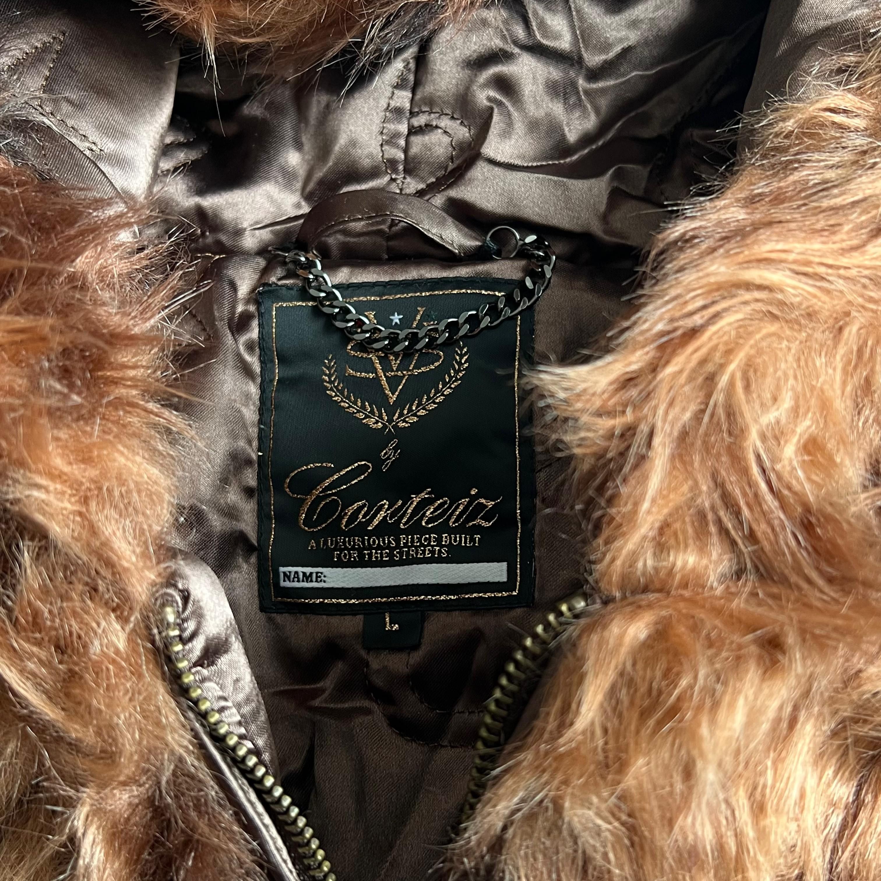 Corteiz Corteiz Faux Fur Hooded Jacket Brown Size US L / EU 52-54 / 3 - 4 Thumbnail