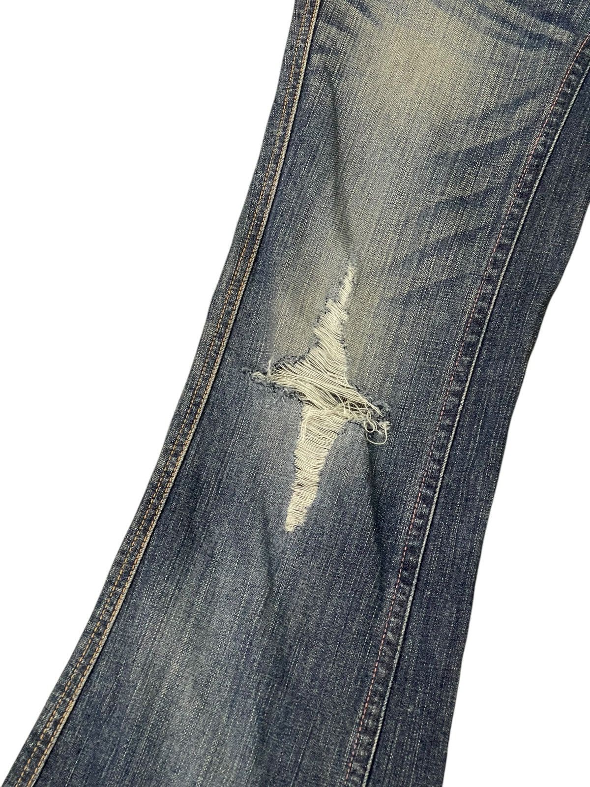 Comme des Garcons Flare Jeans Vienus Jean Edwin Distress Stretch Low Rise 2🟦 Size US 28 / EU 44 - 6 Thumbnail