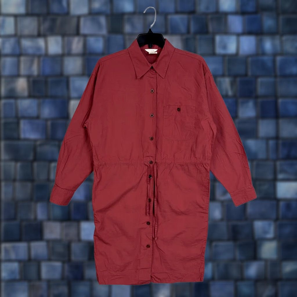 J.Crew VINTAGE J.CREW Shirt Dress Womens 4 Red Classic Preppy Heritage Pockets 90s Casual Workwear Knee Length Womens Size S / US 4 / IT 40 - 1 Thumbnail