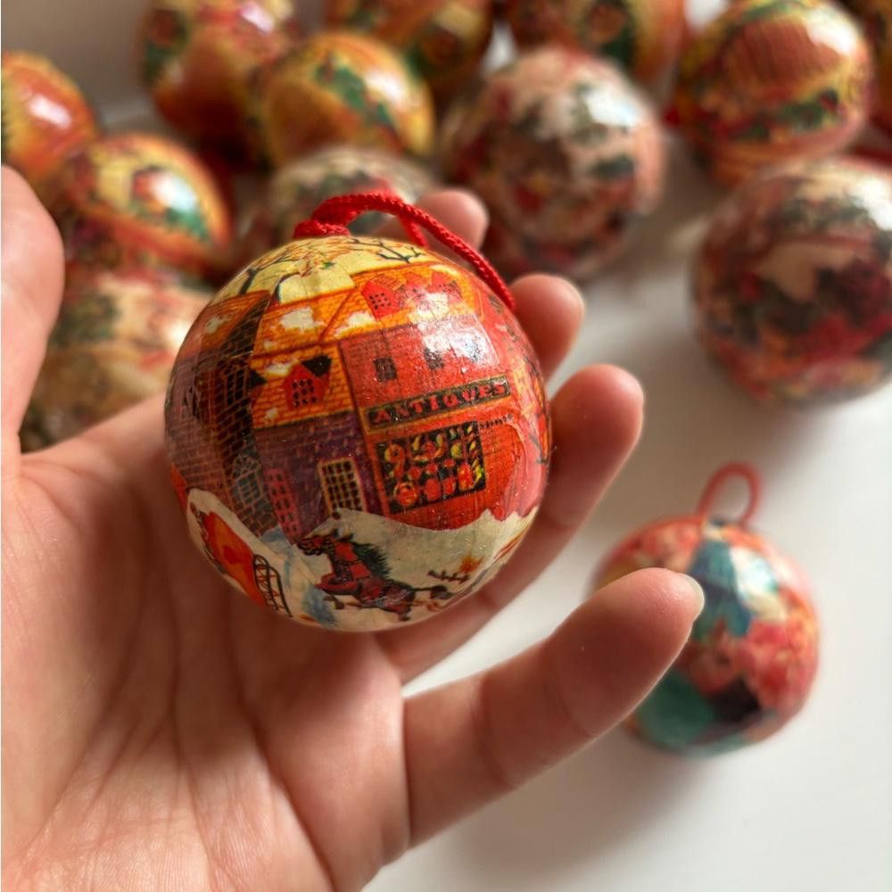 Designer Vintage Paper Mache Christmas Ornaments Size ONE SIZE - 4 Thumbnail